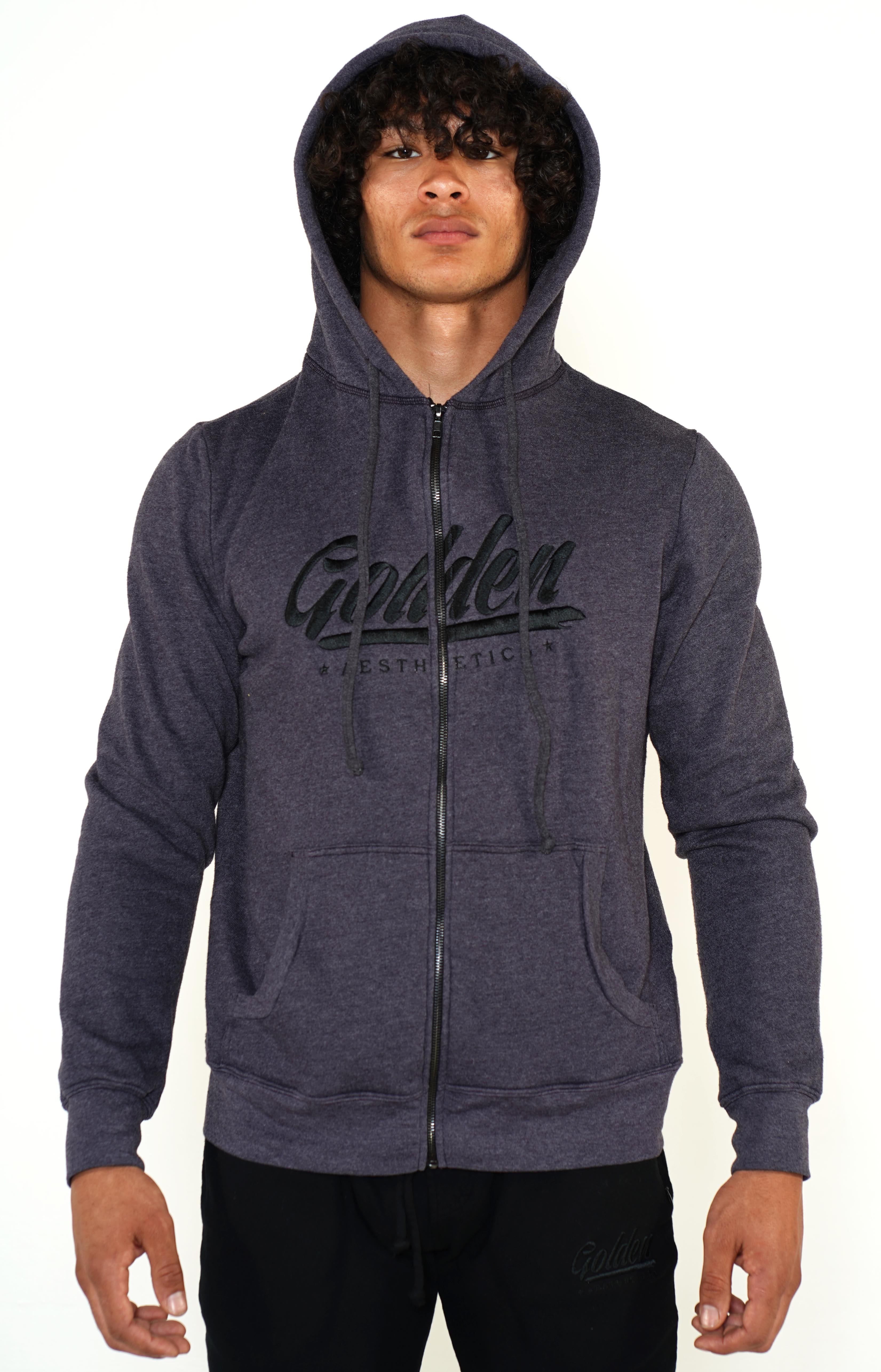 Men's Purple Golden Hoodie - Golden Aesthetics