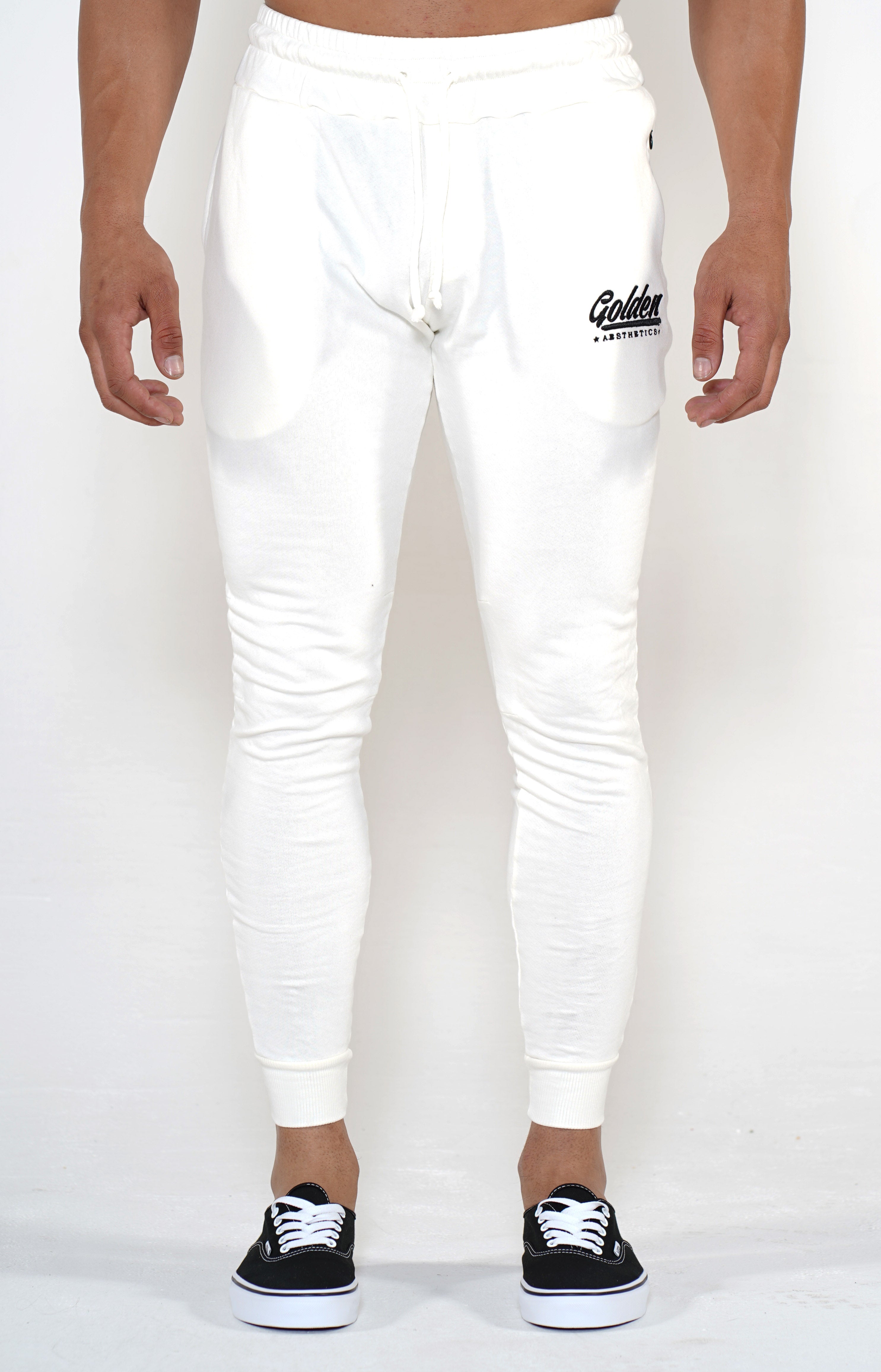 Men's Off White Classic Joggers - Golden Aesthetics