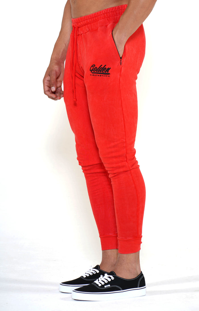 Men's Red/Black Classic Joggers - Golden Aesthetics