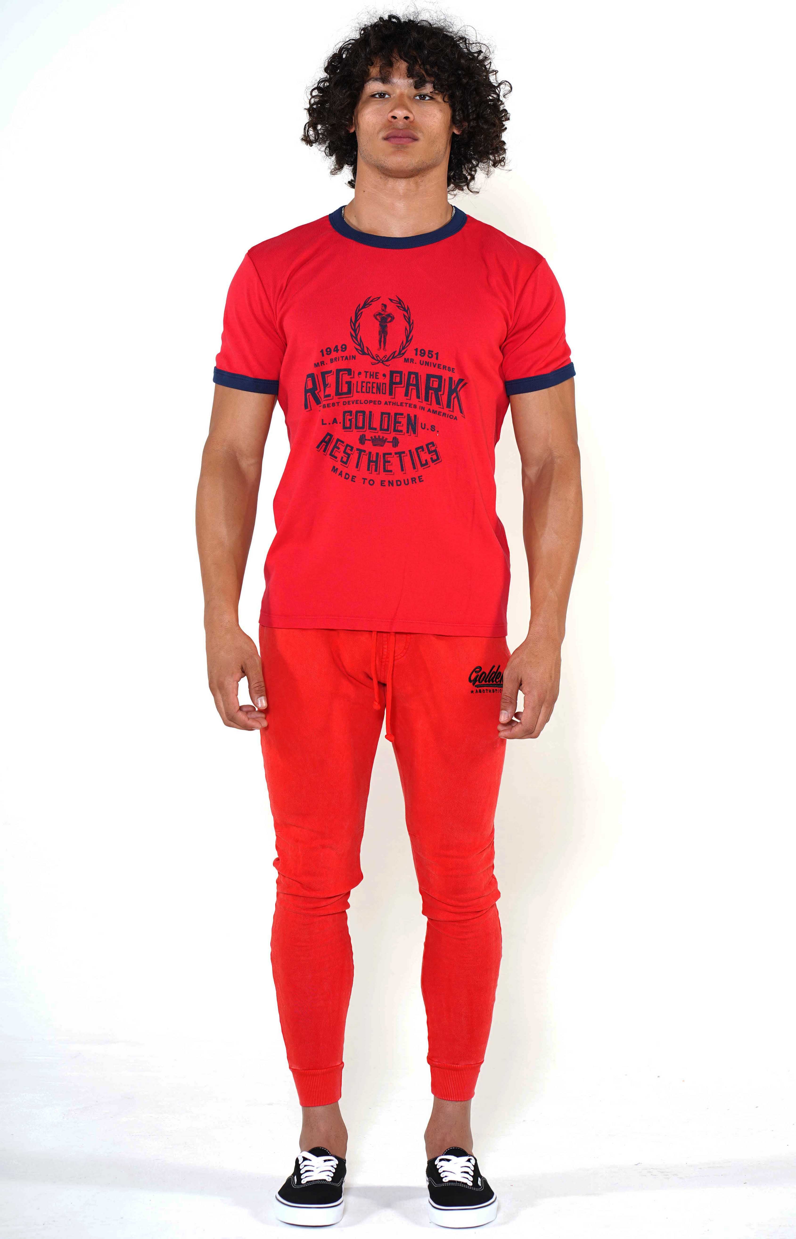 Men's Red/Black Classic Joggers - Golden Aesthetics