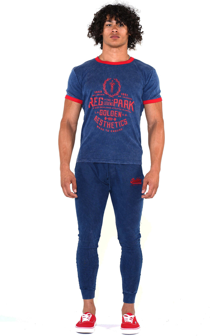 Men's Navy/Red Reg Park Ringer T-Shirt - Golden Aesthetics