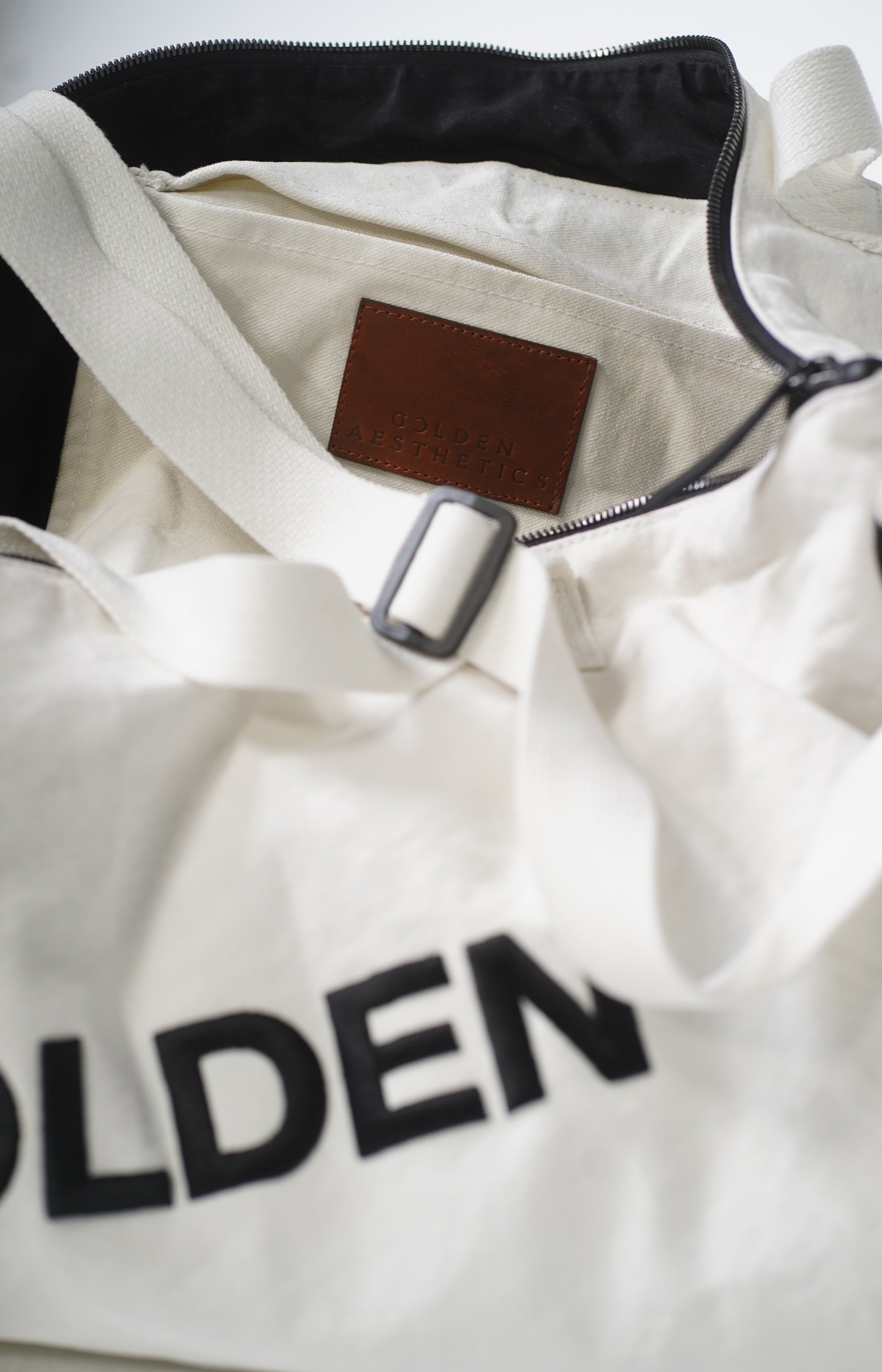 Golden Aesthetics Off White Gym Bag