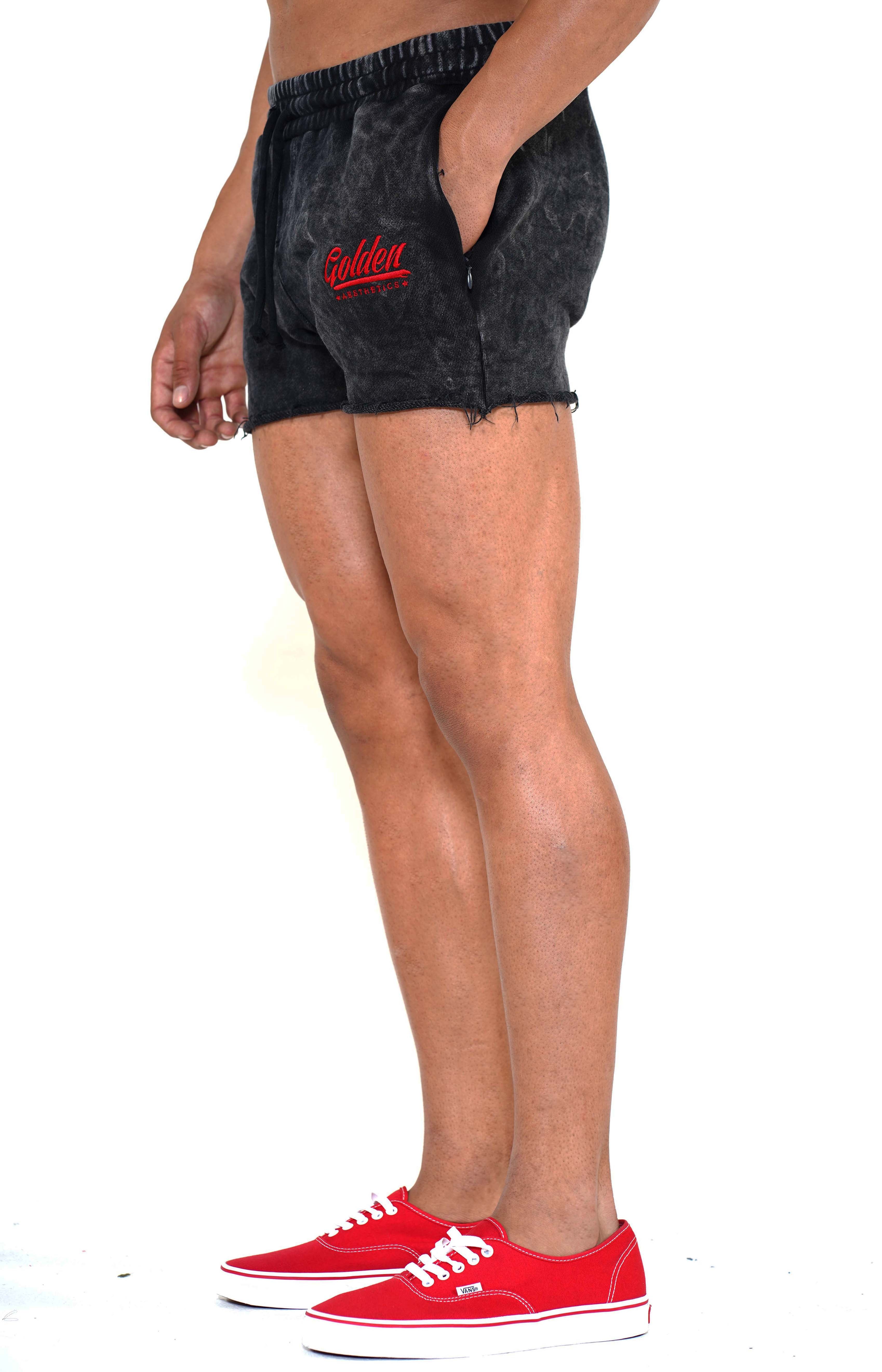 Men's Mineral Black/Red Shorts - Golden Aesthetics