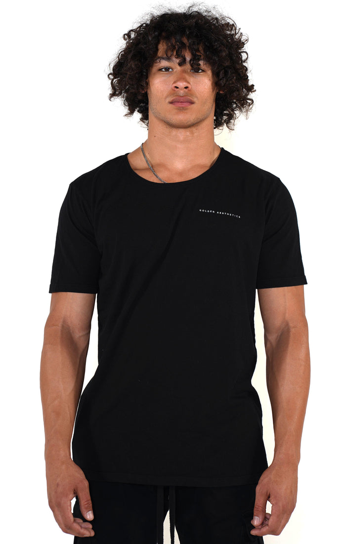 Men's Black Scoop Neck T-Shirt - Golden Aesthetics