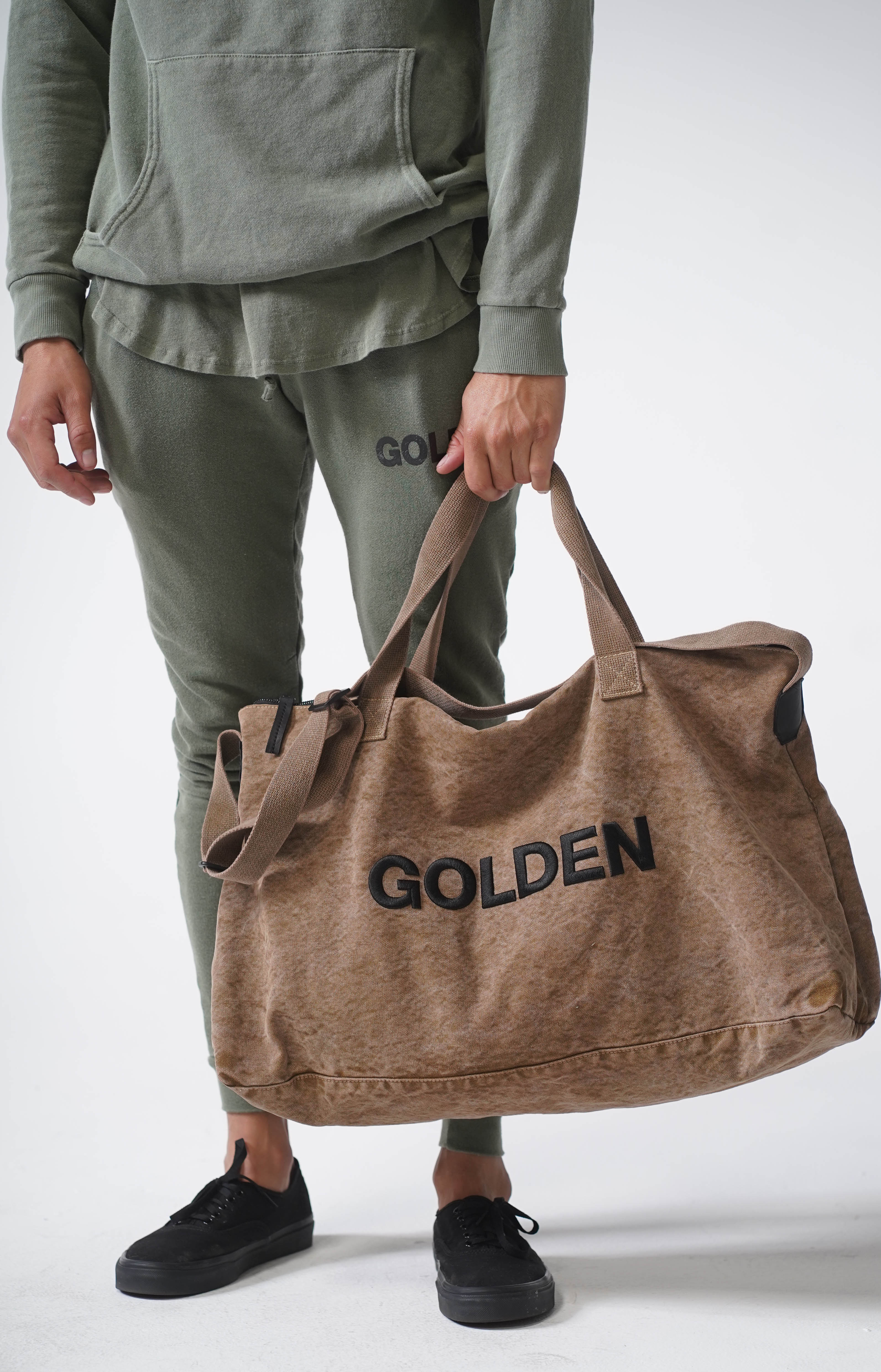 Golden Aesthetics Vintage Brown Gym Bag