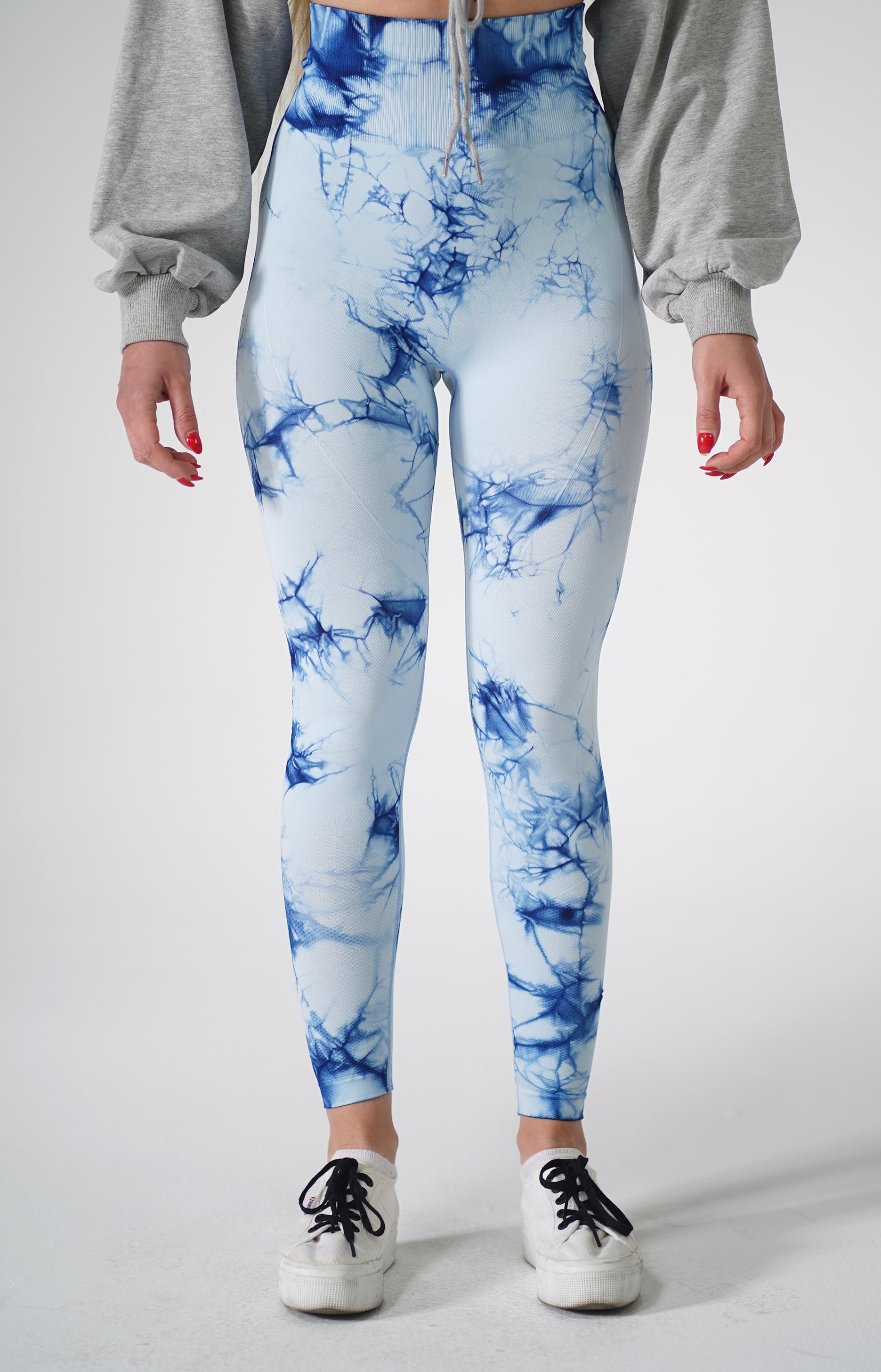 Buy Navy Blue Tie Dye Print - Leggings sculptants pleine longueur