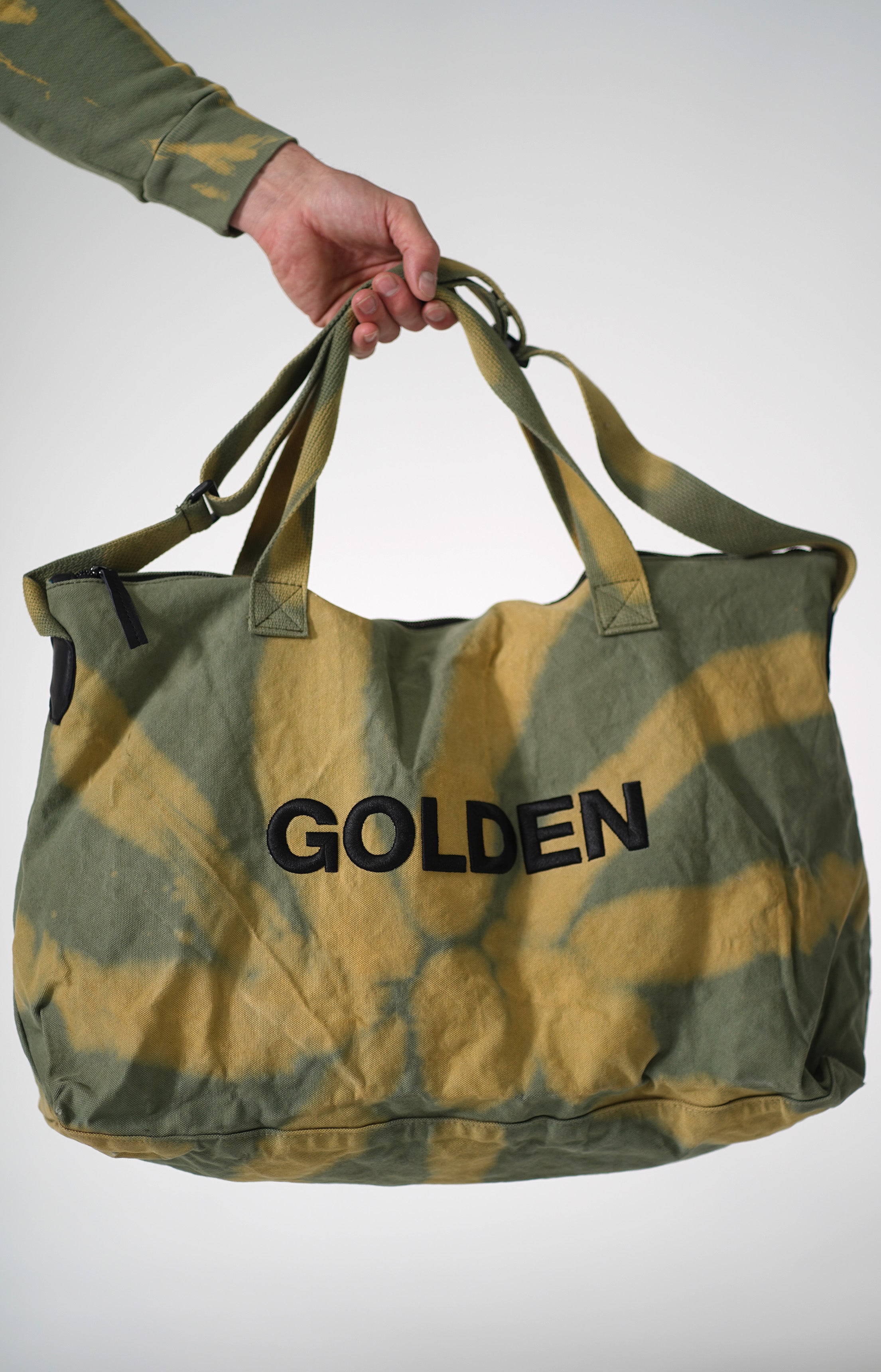 Golden Aesthetics Olive Tie Dye Gym Bag
