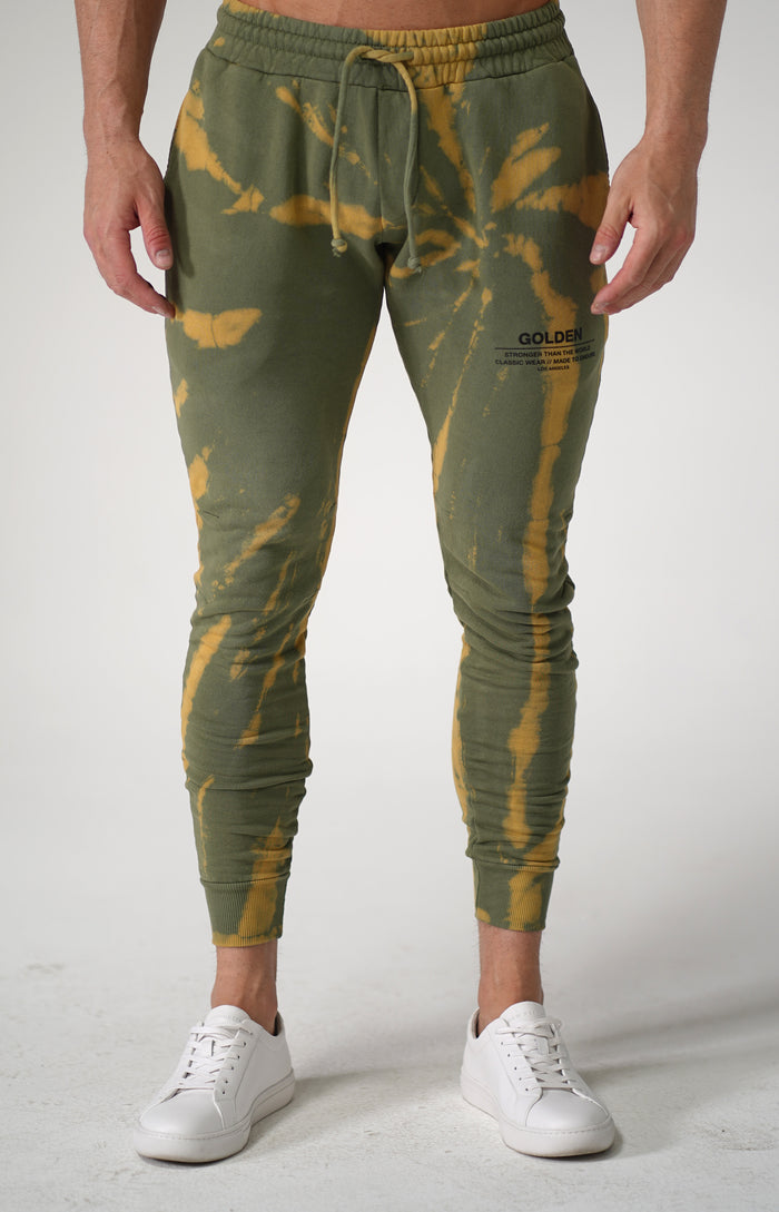 Olive Tie Dye Track Pants