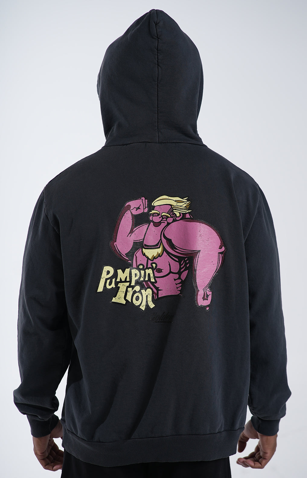Wash Black Retro Hoodie