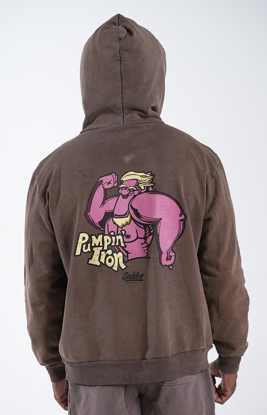Cocoa Brown Retro Hoodie