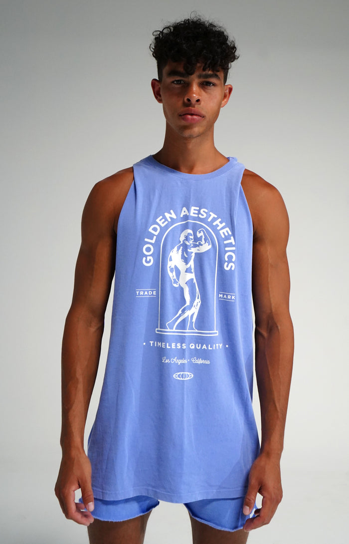 Oversized Faded Sky Muscle Tank