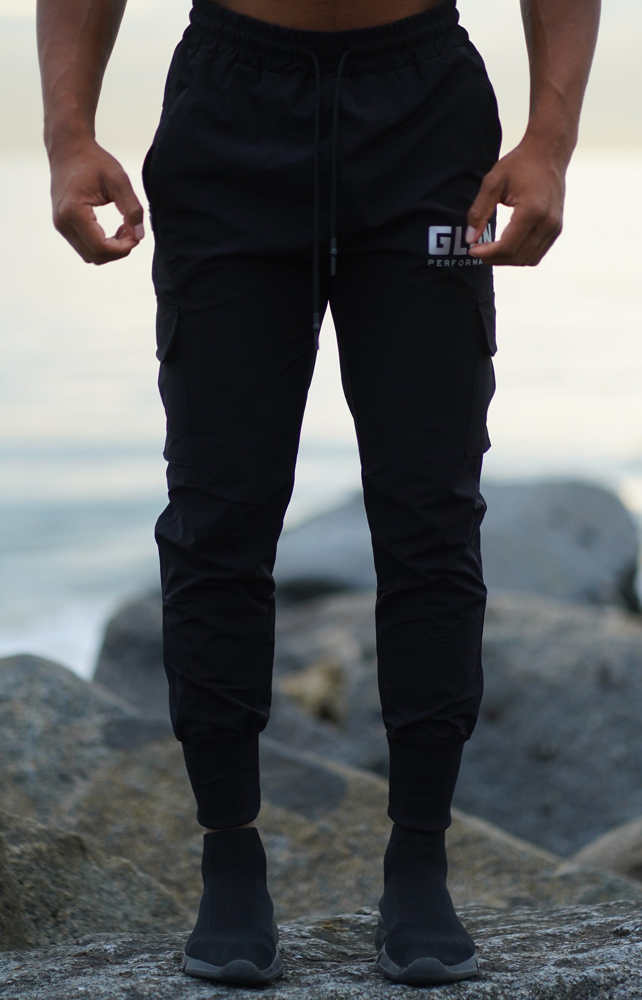 Black Cargo Joggers