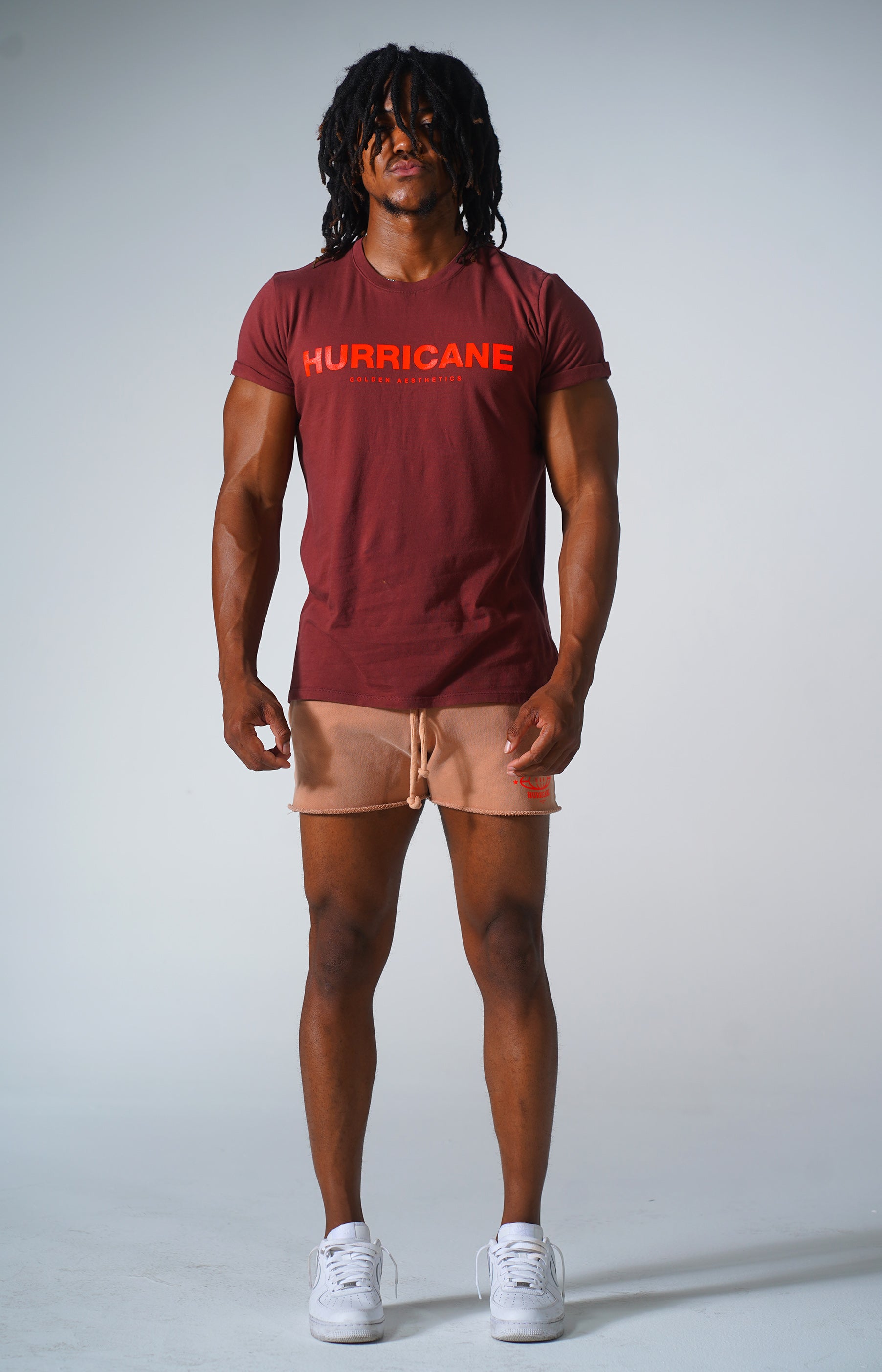 Burgundy Hurricane Rolled Sleeve T-Shirt