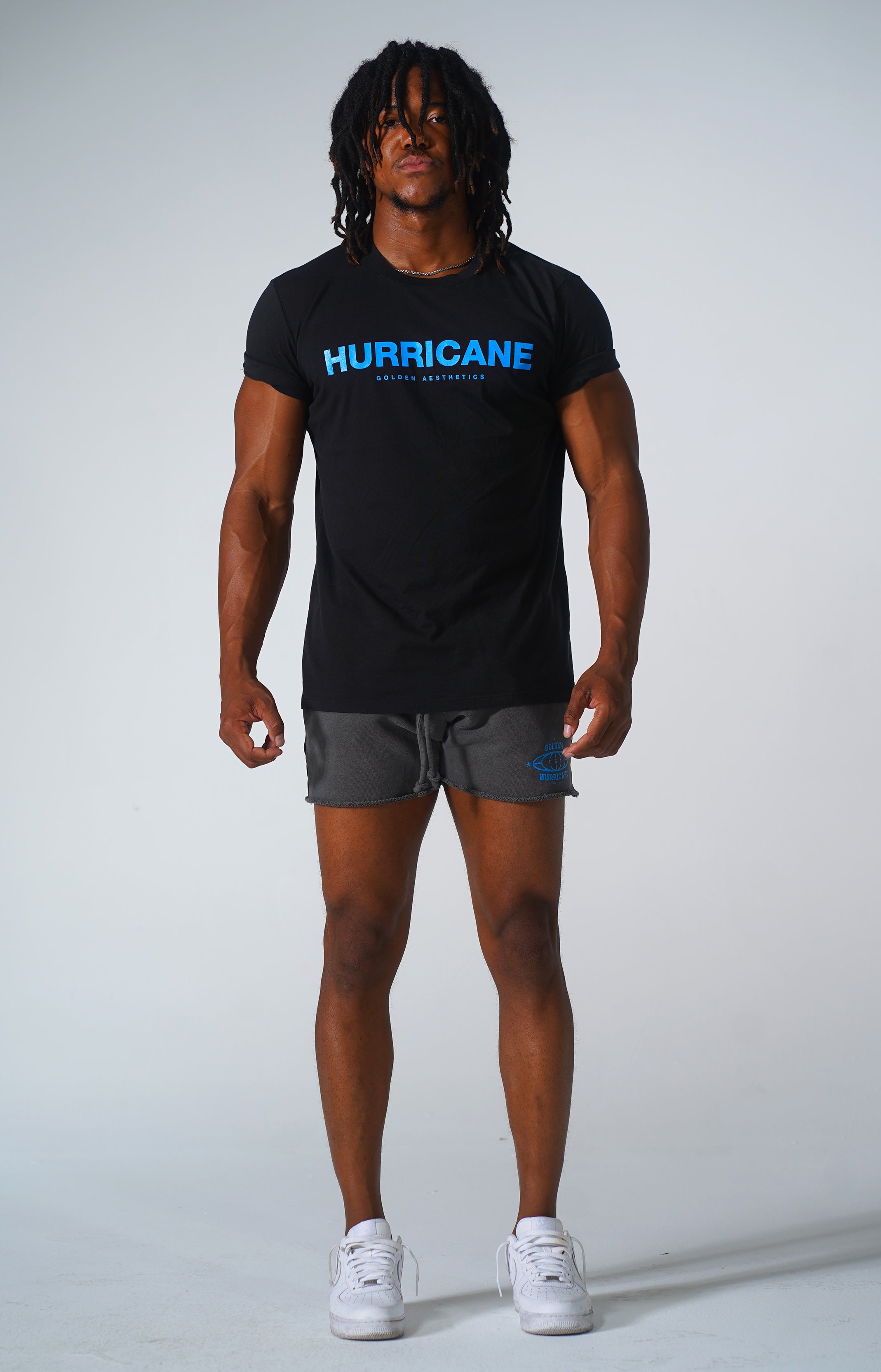 Black Hurricane Rolled Sleeve T-Shirt