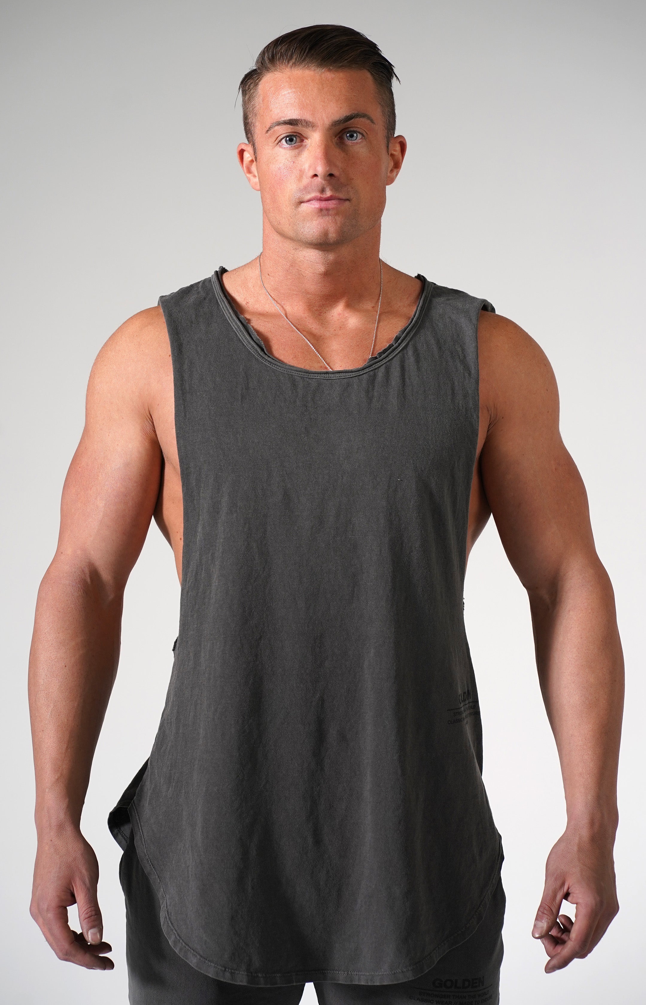 Black Pigment Golden Muscle Tank