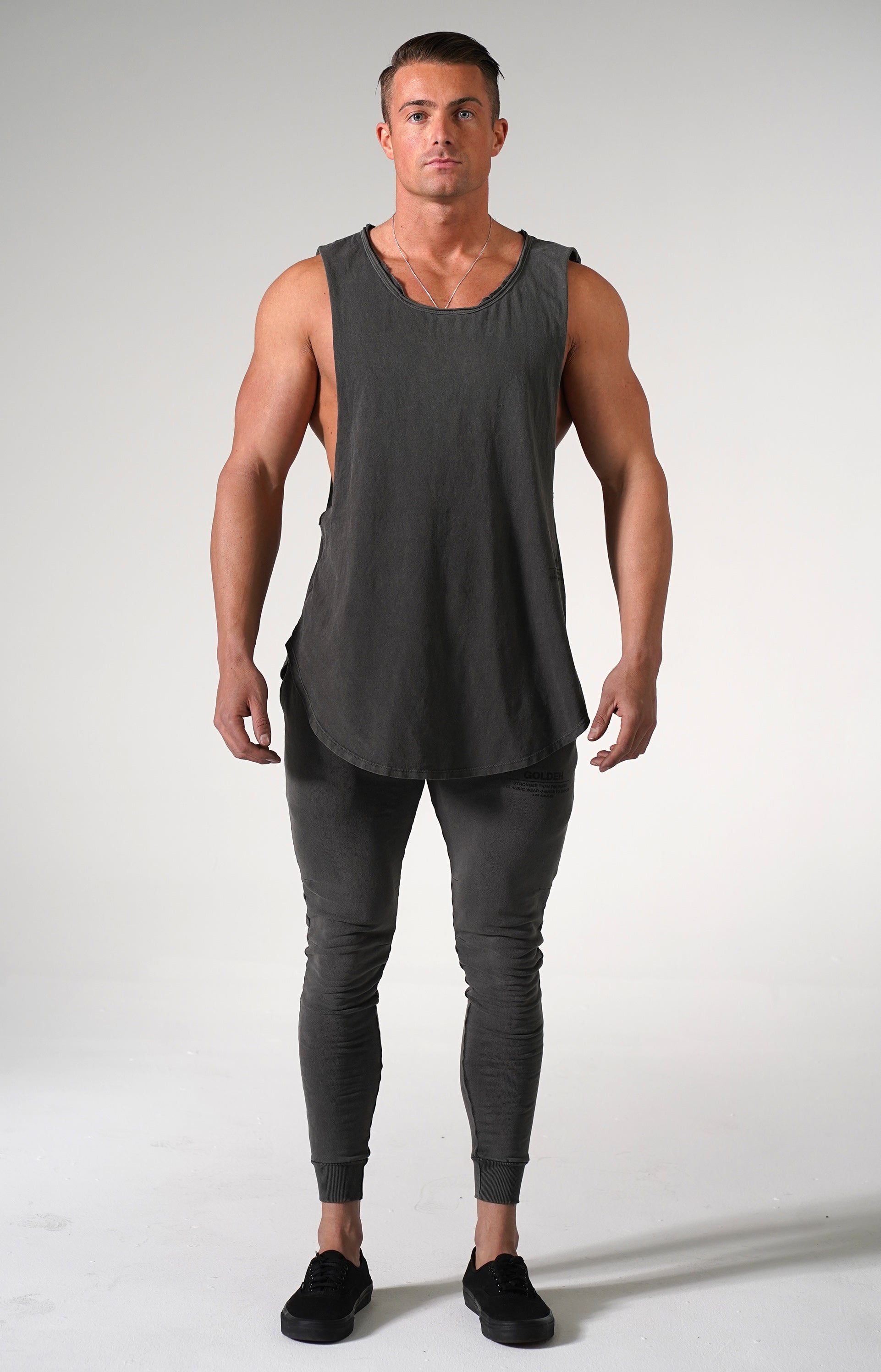 Black Pigment Golden Muscle Tank