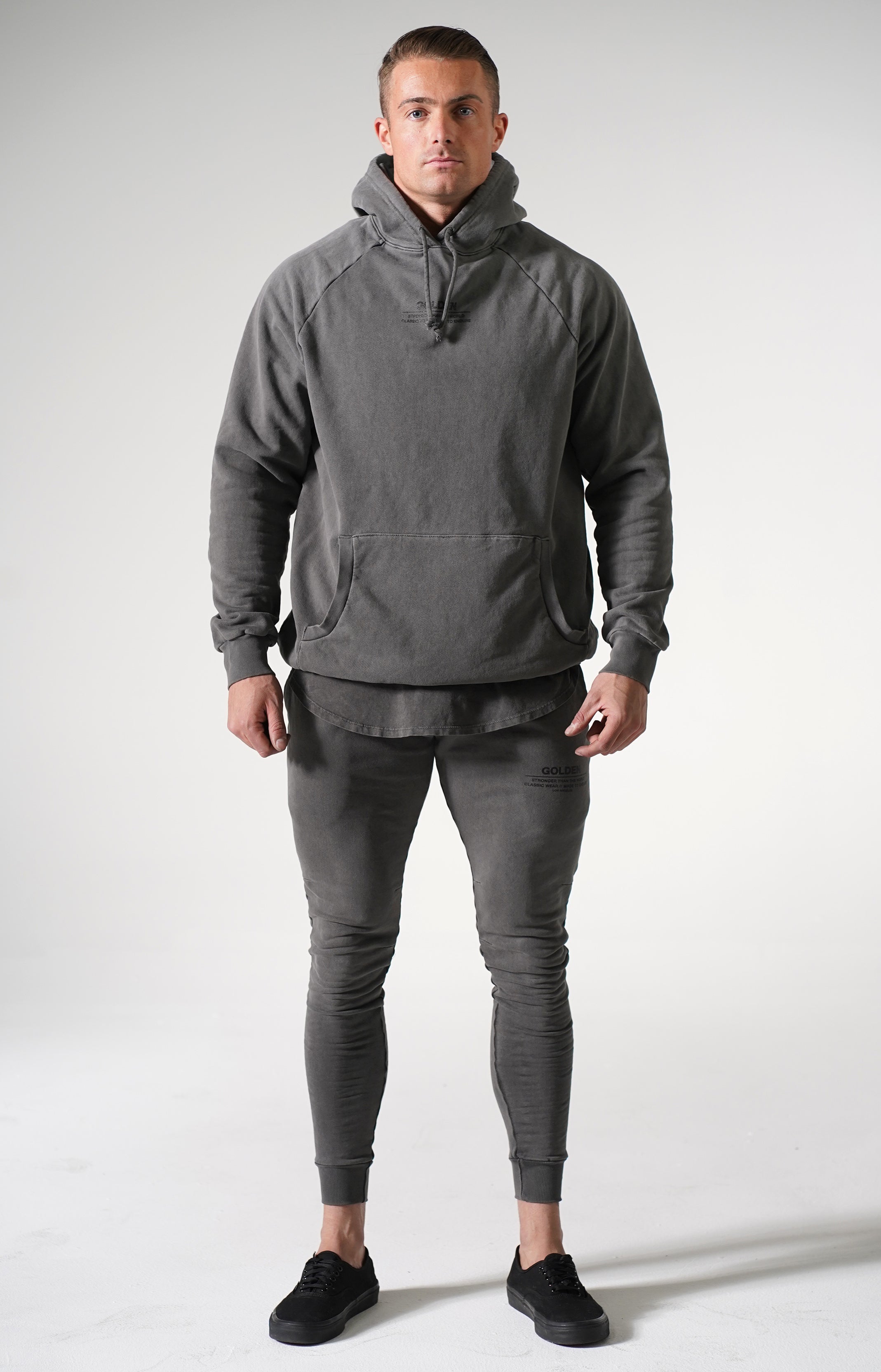 Black Pigment Golden Joggers