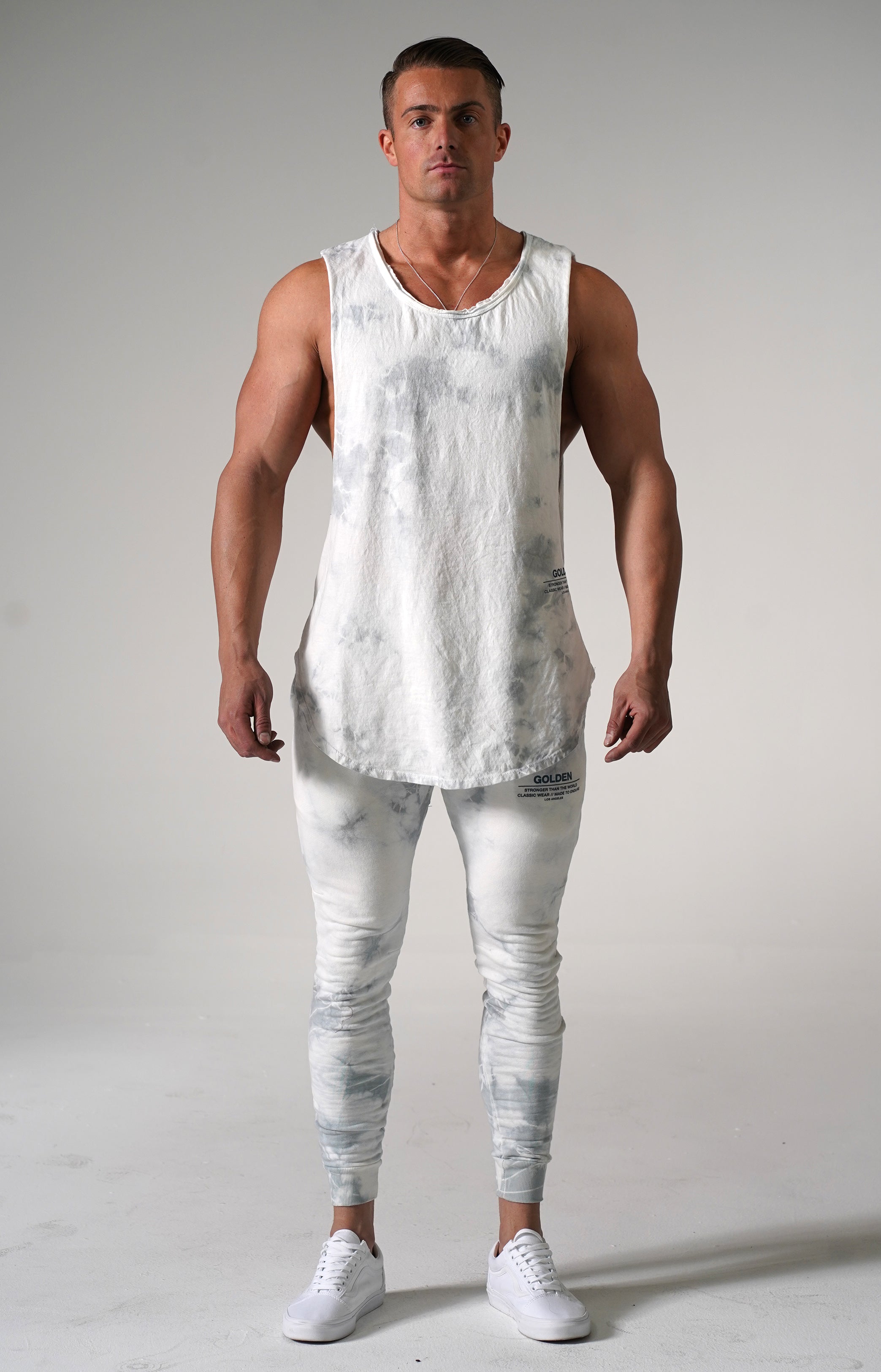 Marble Tie Dye Golden Muscle Tank