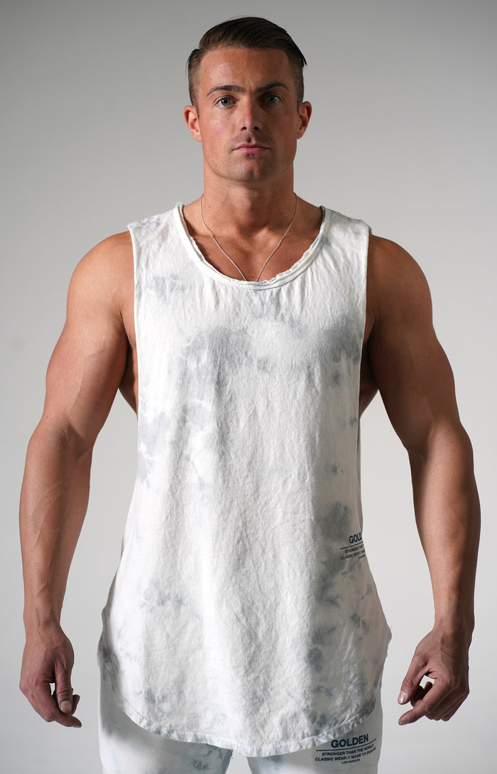 Marble Tie Dye Golden Muscle Tank