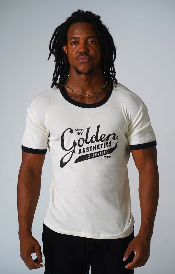Men's White/Black Ringer T-Shirt