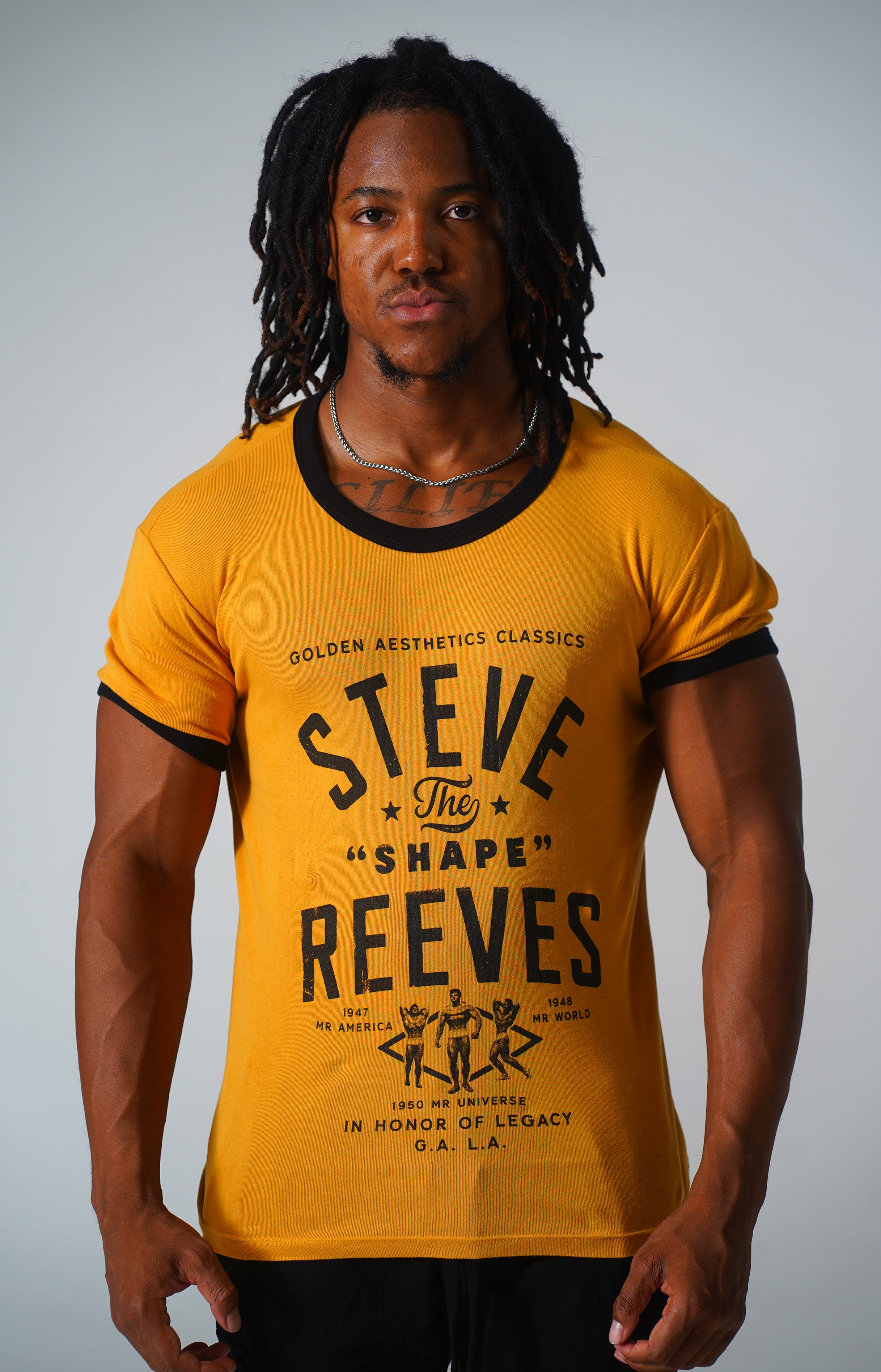 Men's Mustard/Black Steve Reeves Ringer T-Shirt