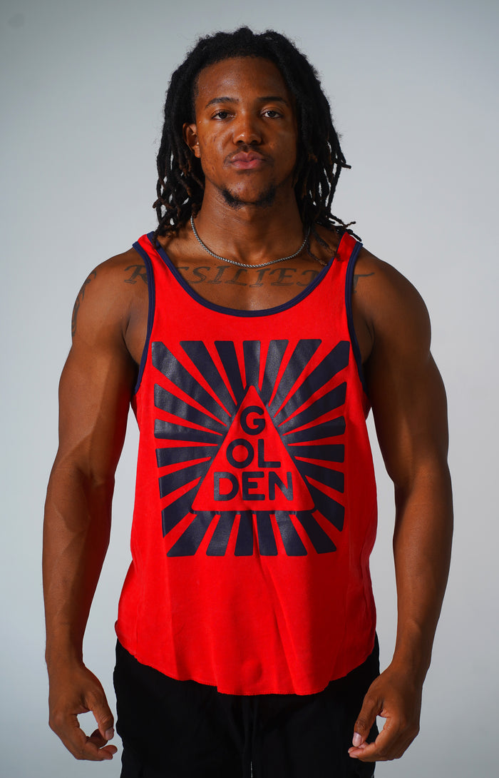 Red/Navy Infinity Ringer Tank