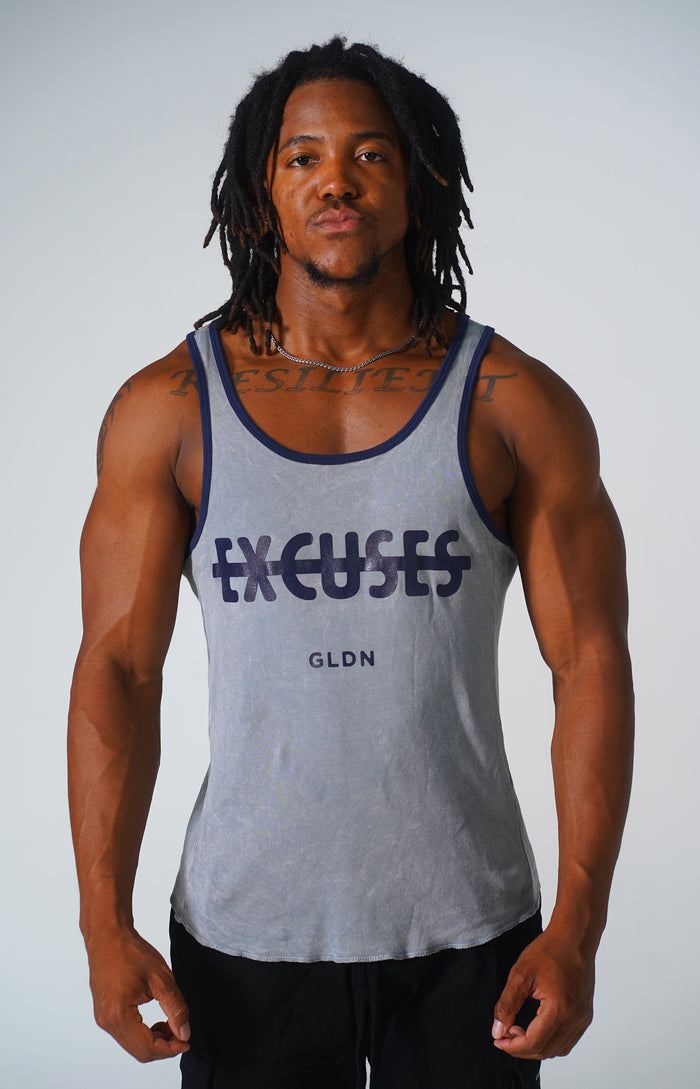 Grey No Excuses Ringer Tank