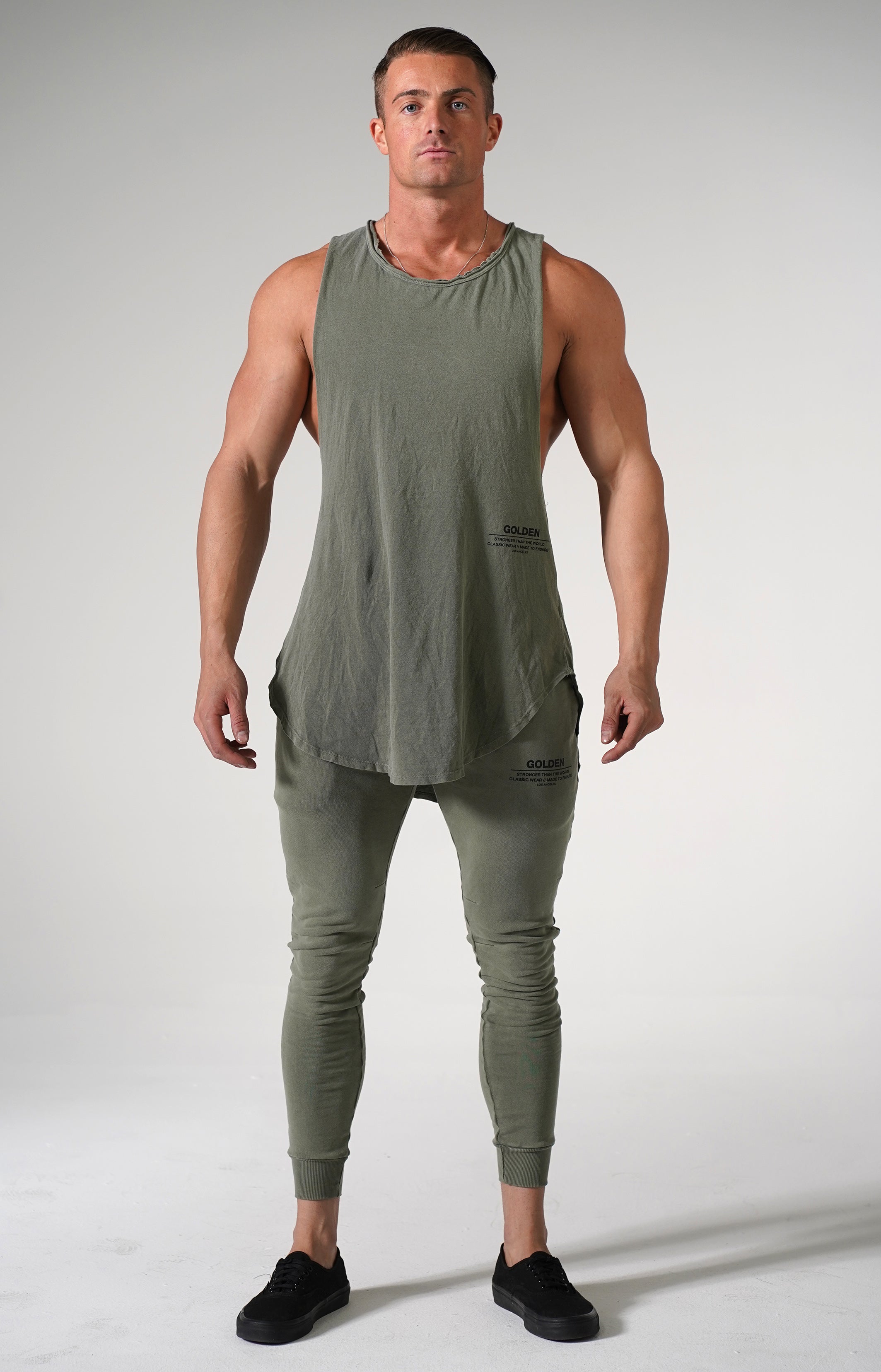 Faded Army Golden Muscle Tank