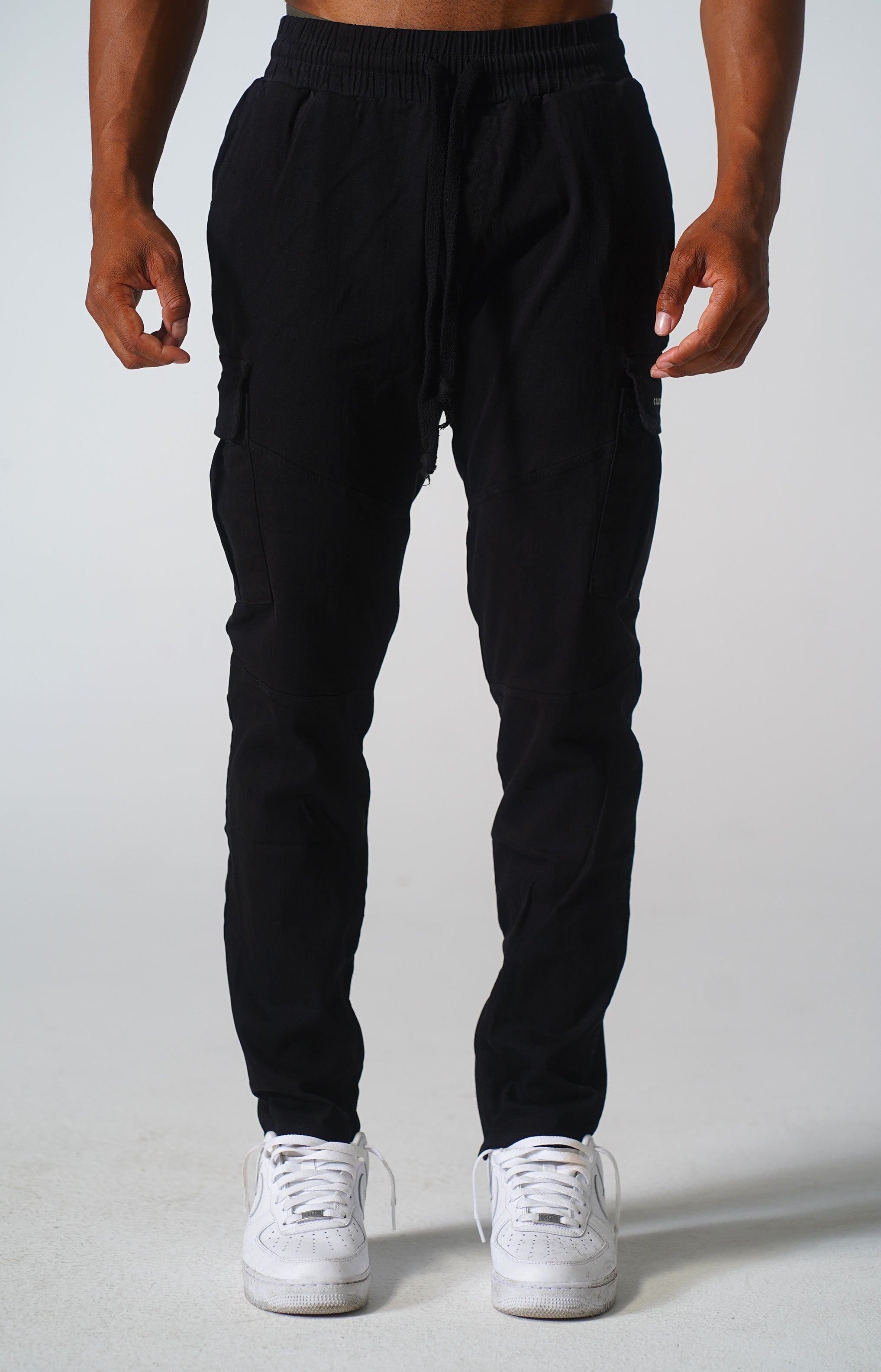 Men's Black Cargo Joggers