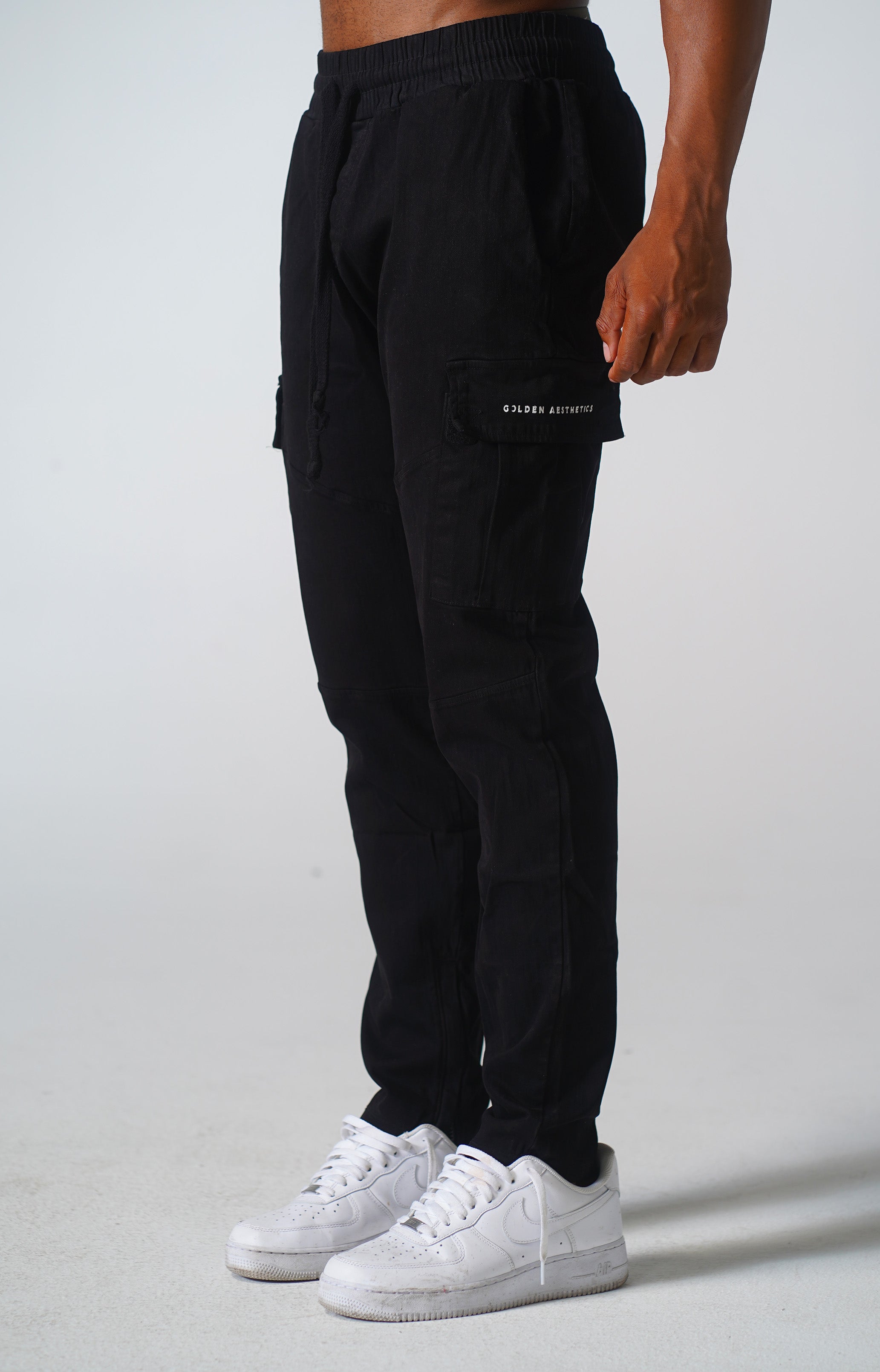 Men's Black Cargo Joggers