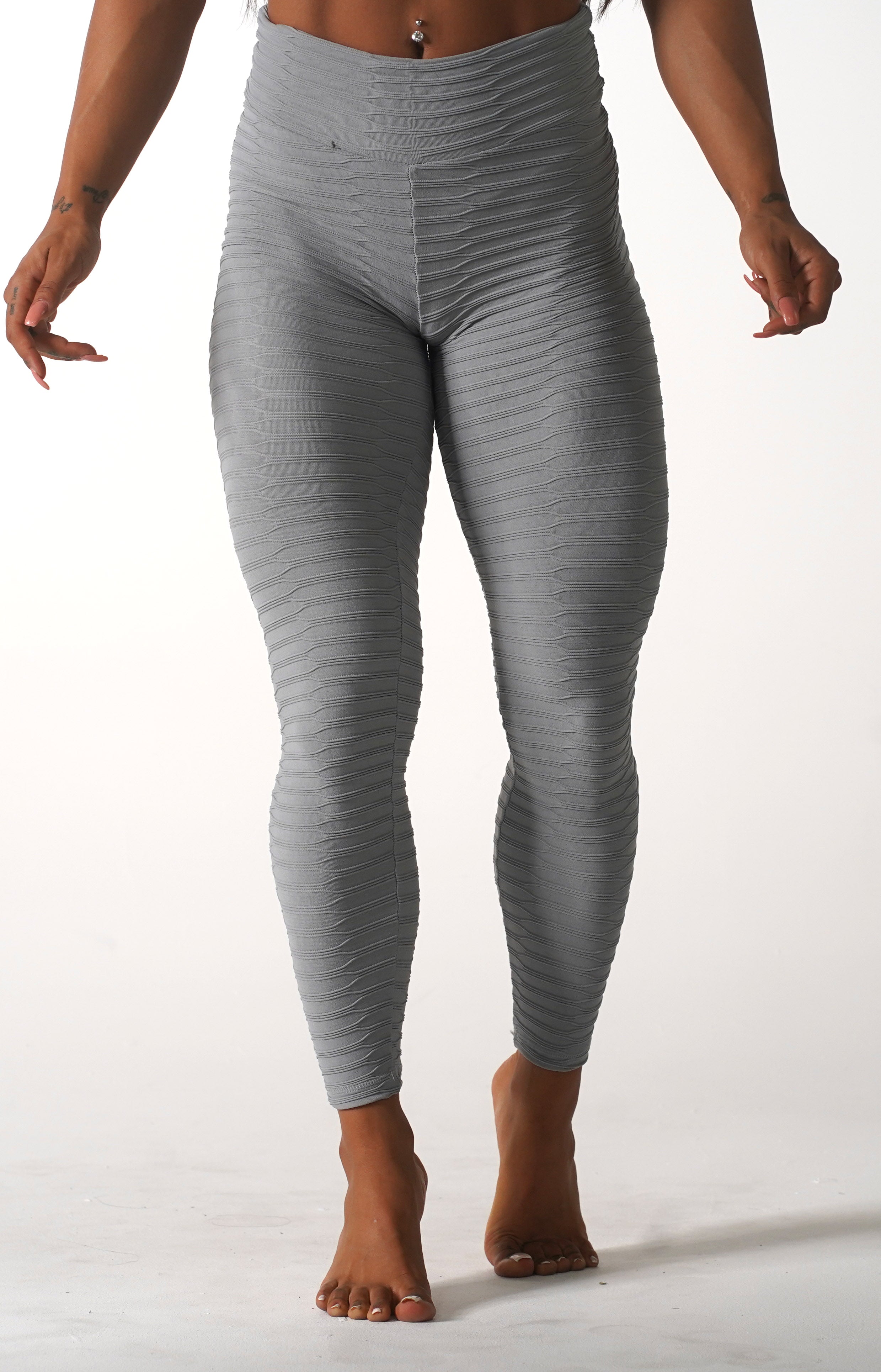 Grey Textured Leggings – Golden Aesthetics