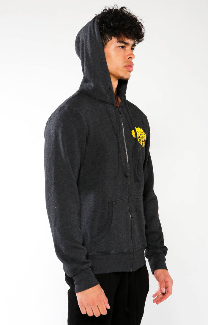 Men's Black Gym Crest Hoodie | Golden Aesthetics - Golden Aesthetics