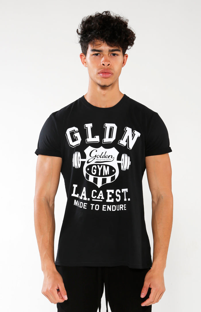 Men's Black GLDN Crest T-Shirt | Golden Aesthetics - Golden Aesthetics