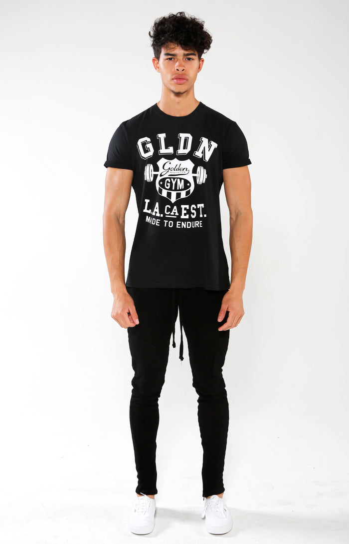 Men's Black GLDN Crest T-Shirt | Golden Aesthetics - Golden Aesthetics