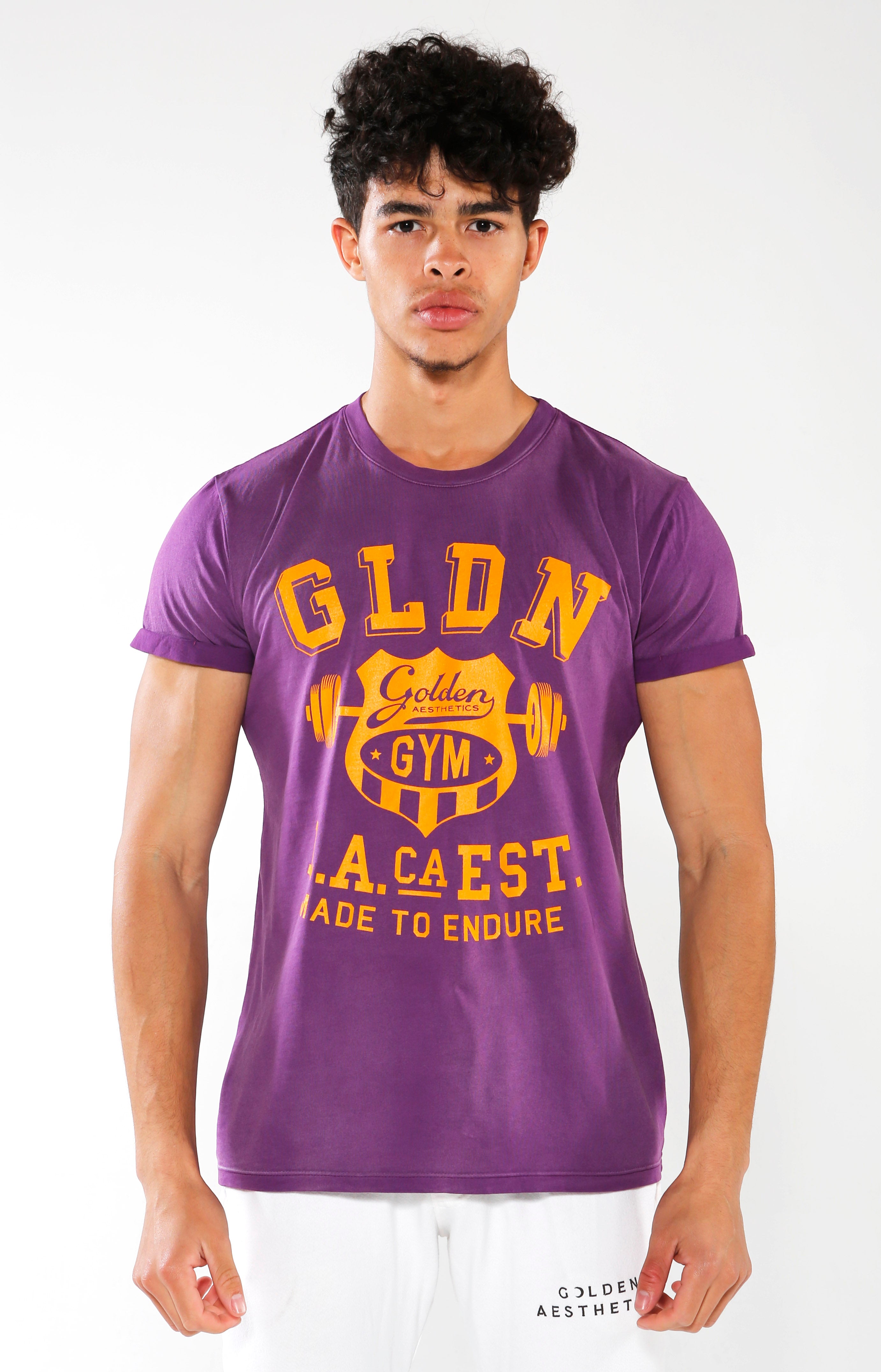 Men's Purple Gym Crest T-Shirt | Golden Aesthetics - Golden Aesthetics