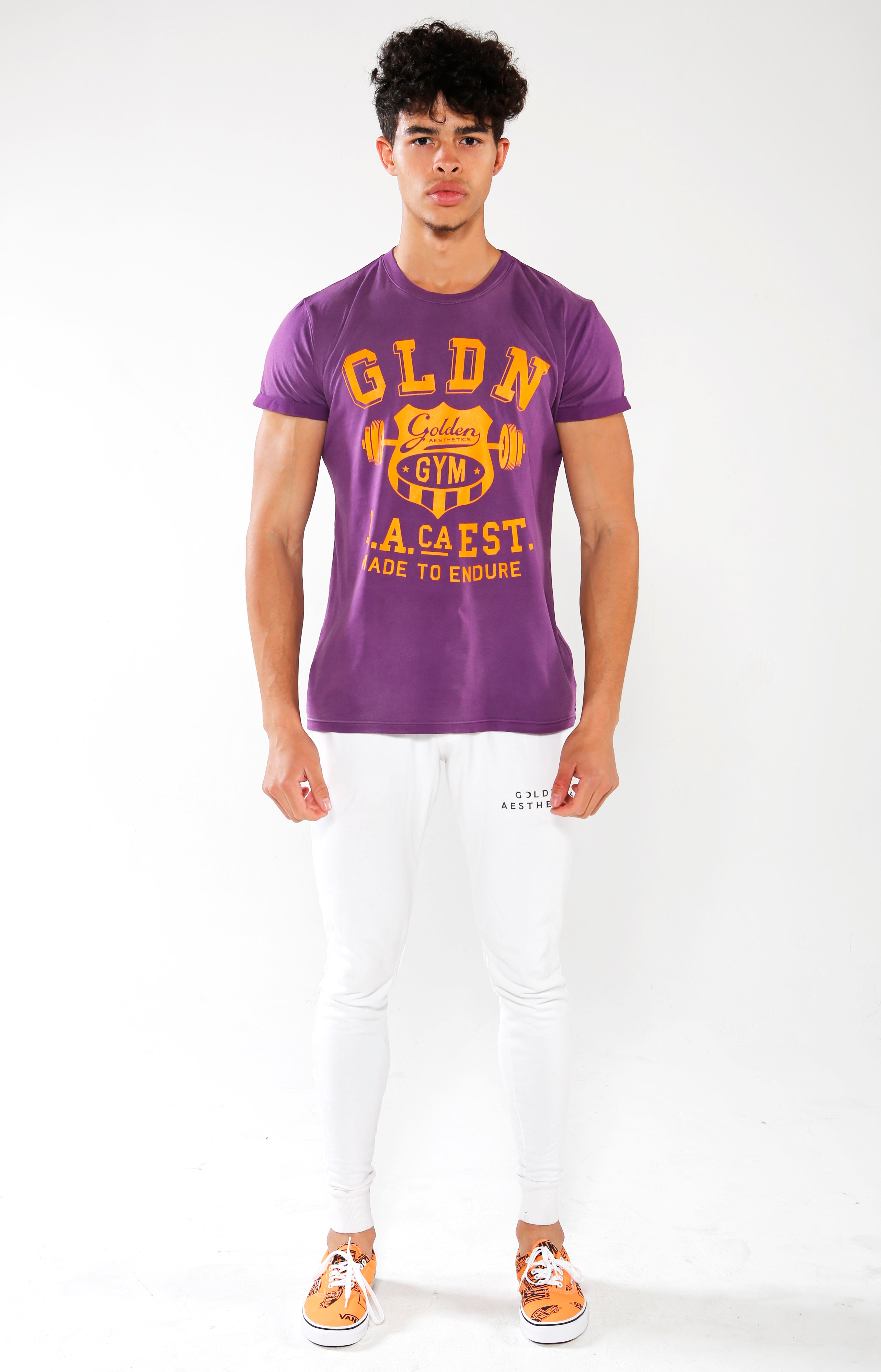 Men's Purple Gym Crest T-Shirt | Golden Aesthetics - Golden Aesthetics