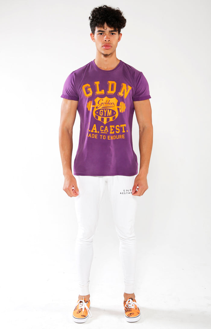 Men's Purple Gym Crest T-Shirt | Golden Aesthetics - Golden Aesthetics