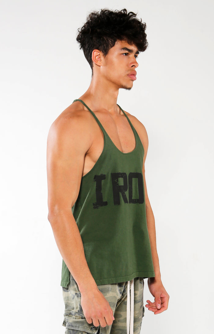 Men's Green IRON Stringer Tank | Golden Aesthetics - Golden Aesthetics
