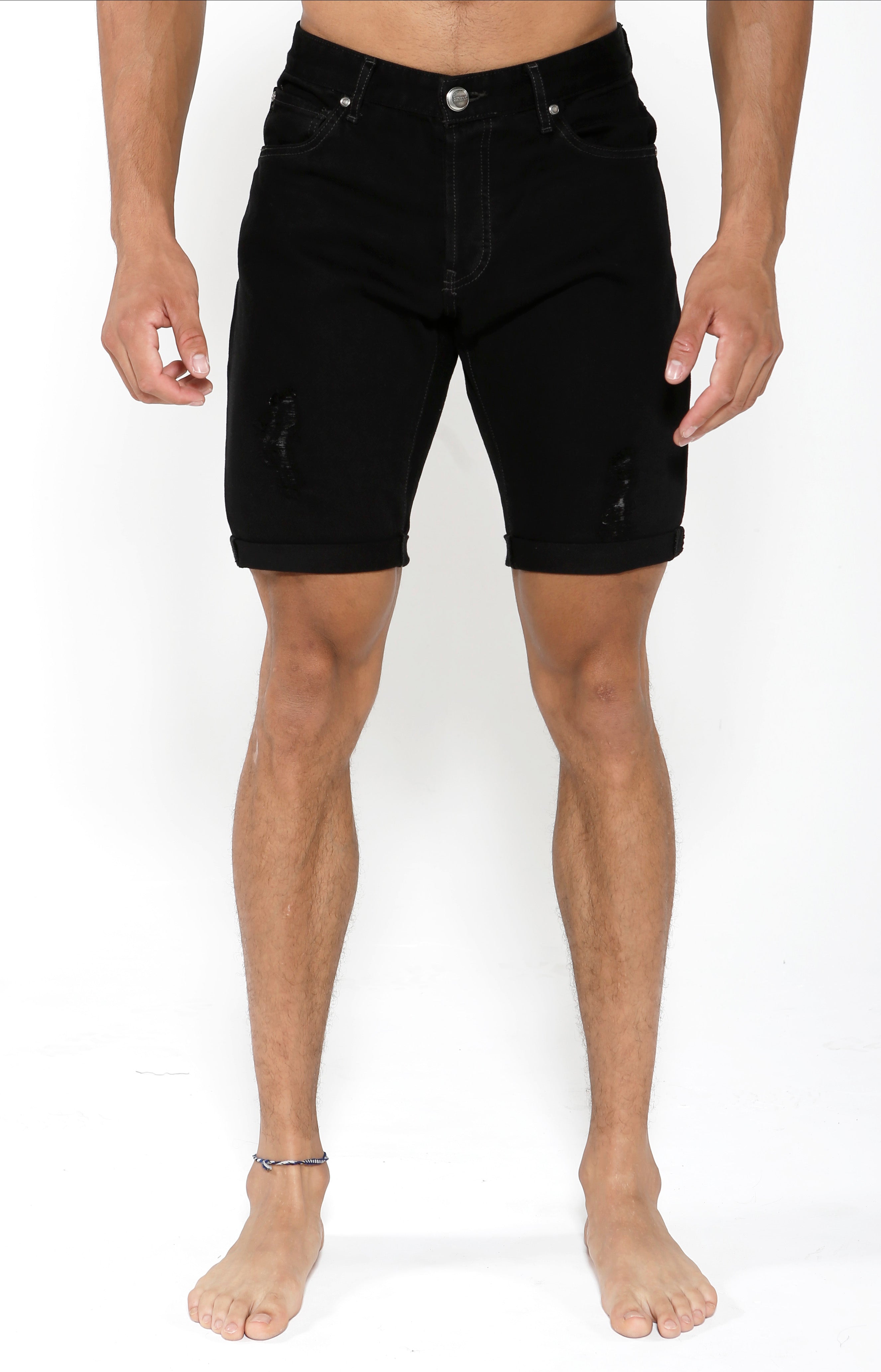 Denim Shorts - Onyx Black - Golden Aesthetics