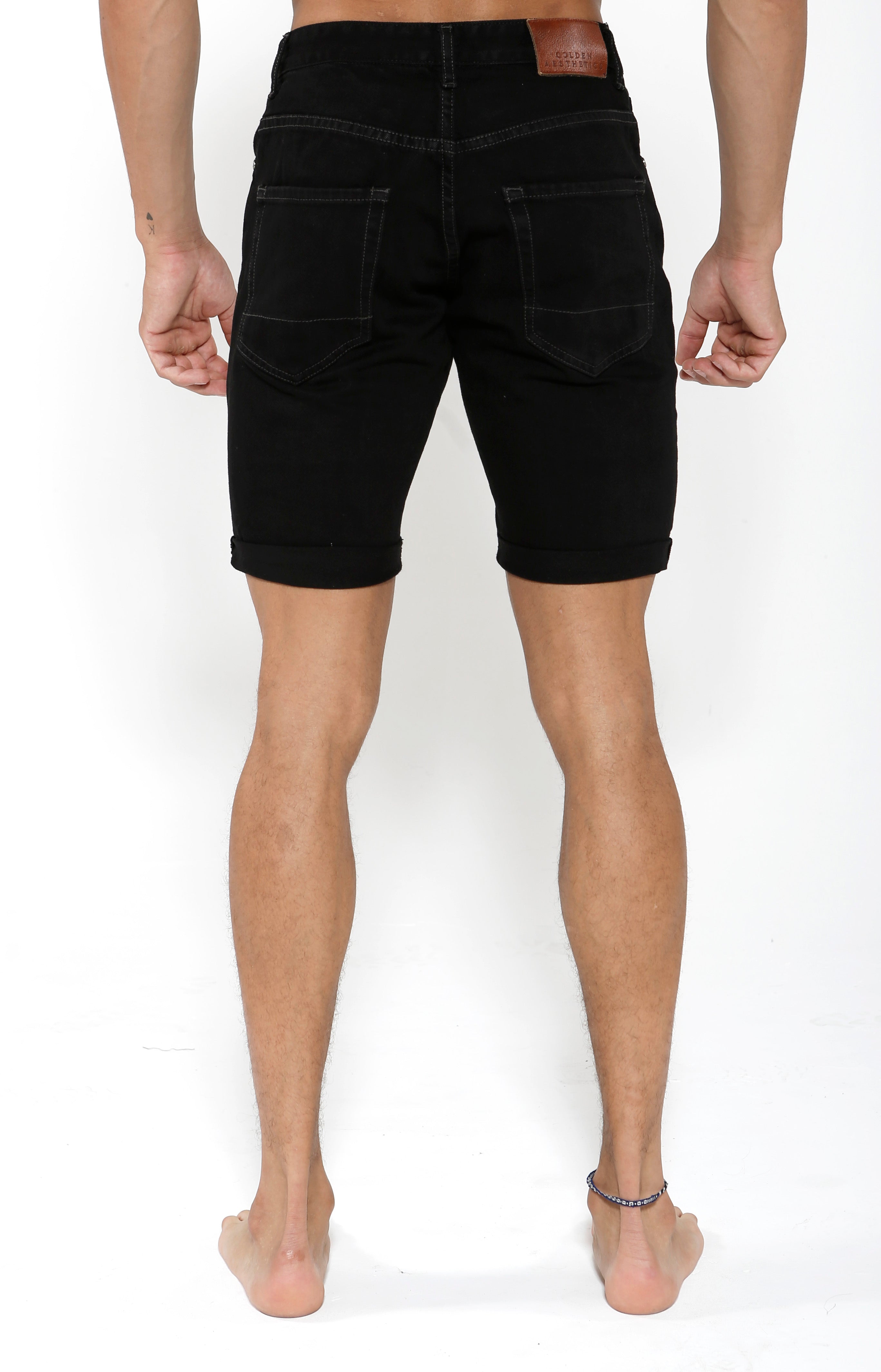 Denim Shorts - Onyx Black - Golden Aesthetics