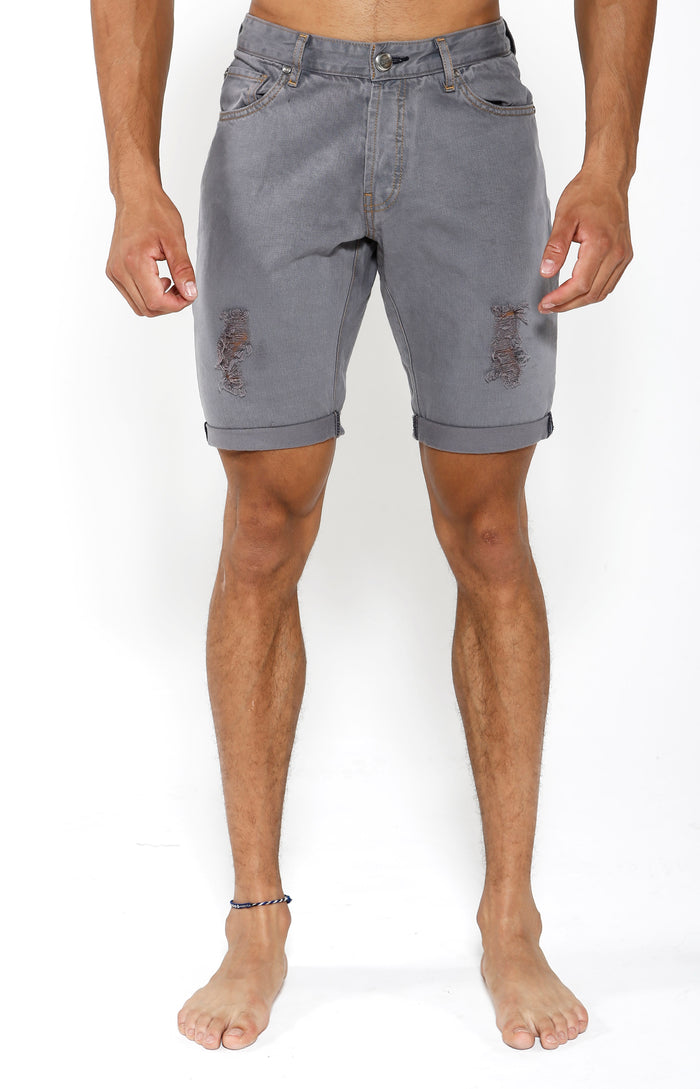Denim Shorts - Slate Grey - Golden Aesthetics