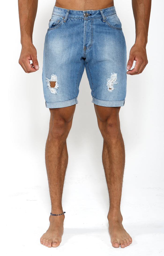 Denim Shorts - Indigo Blue - Golden Aesthetics