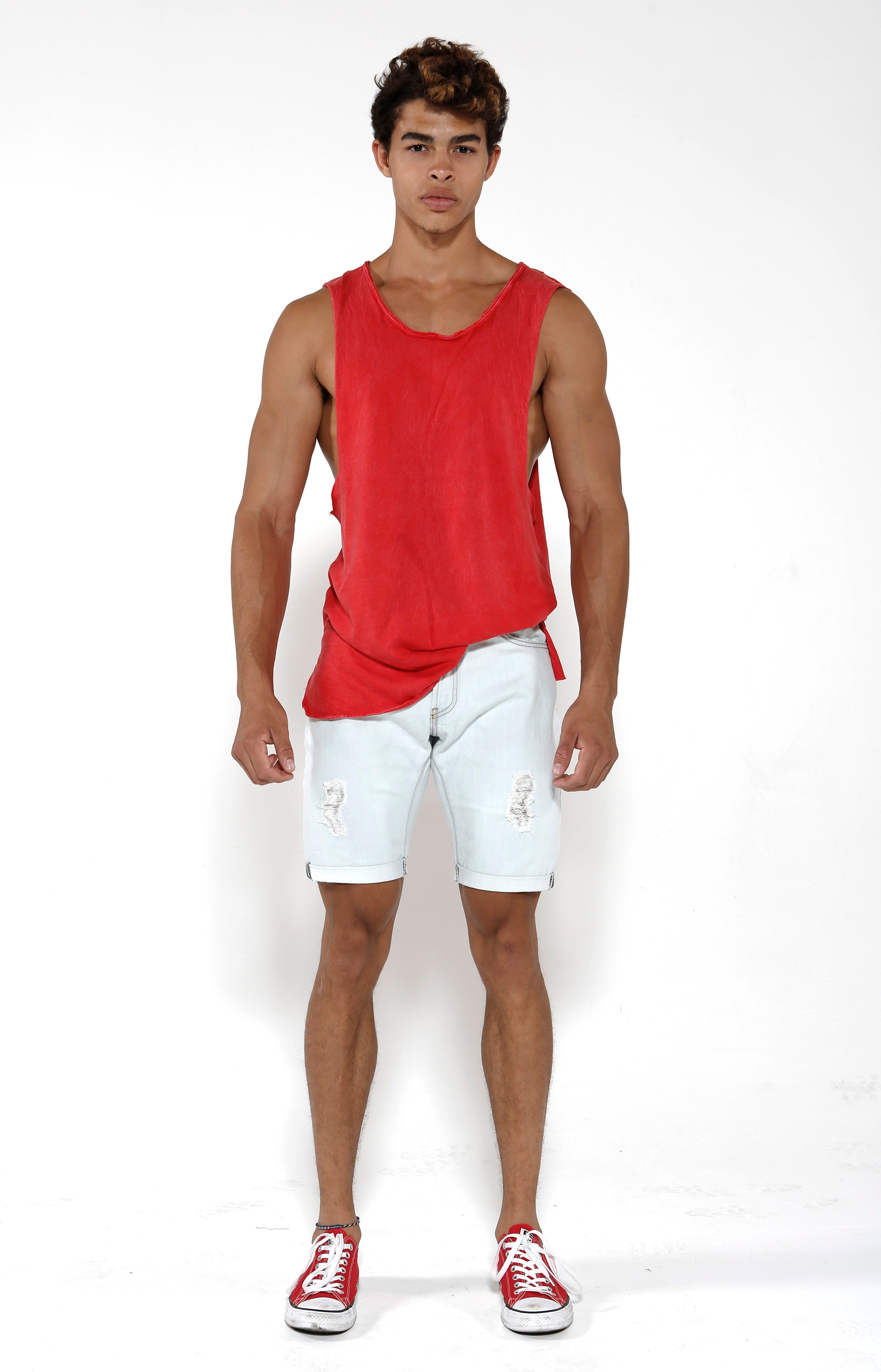Denim Shorts - White Bleach - Golden Aesthetics