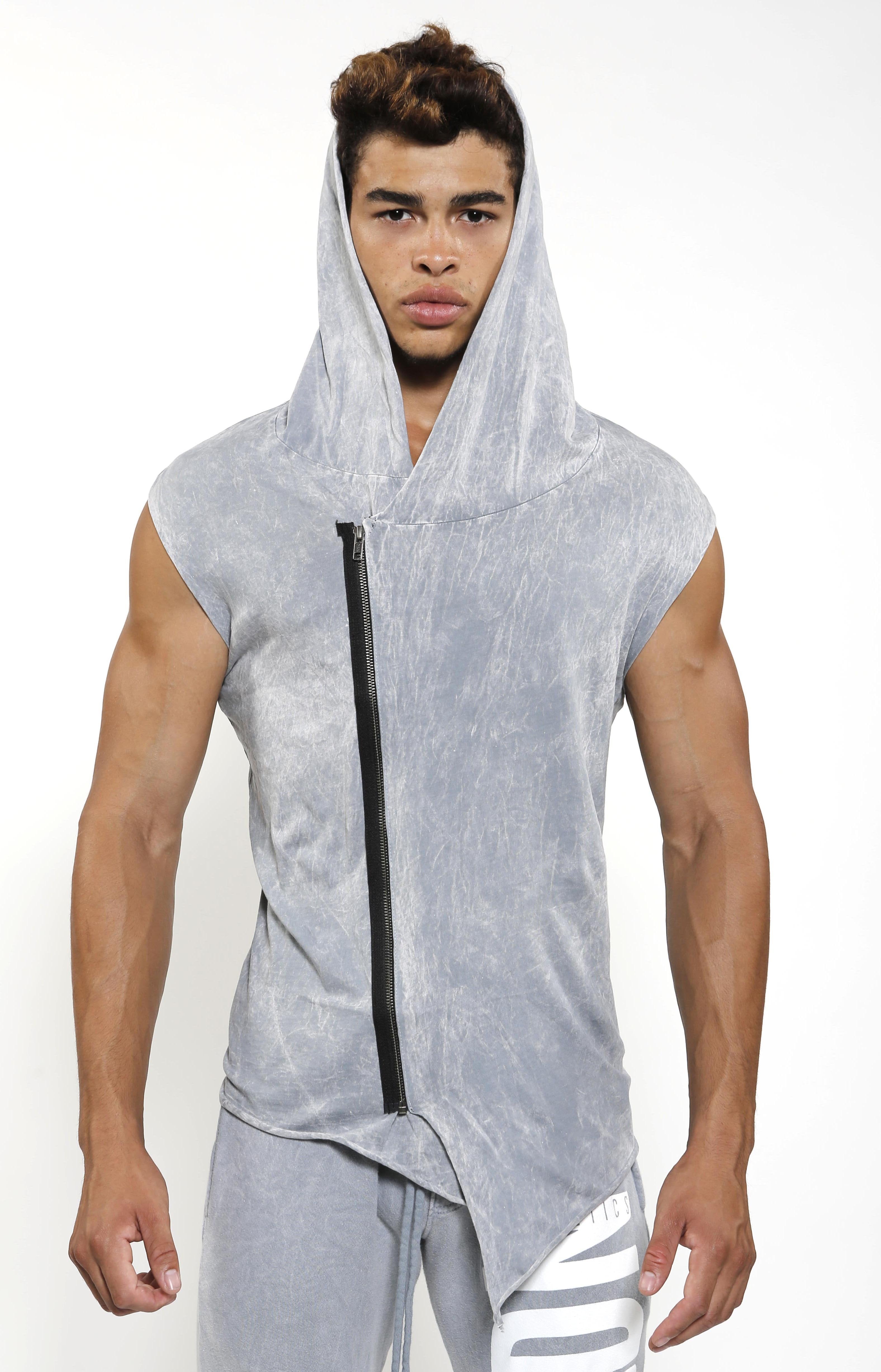 Sleeveless Assassin Hoodie - Cool Grey - Golden Aesthetics