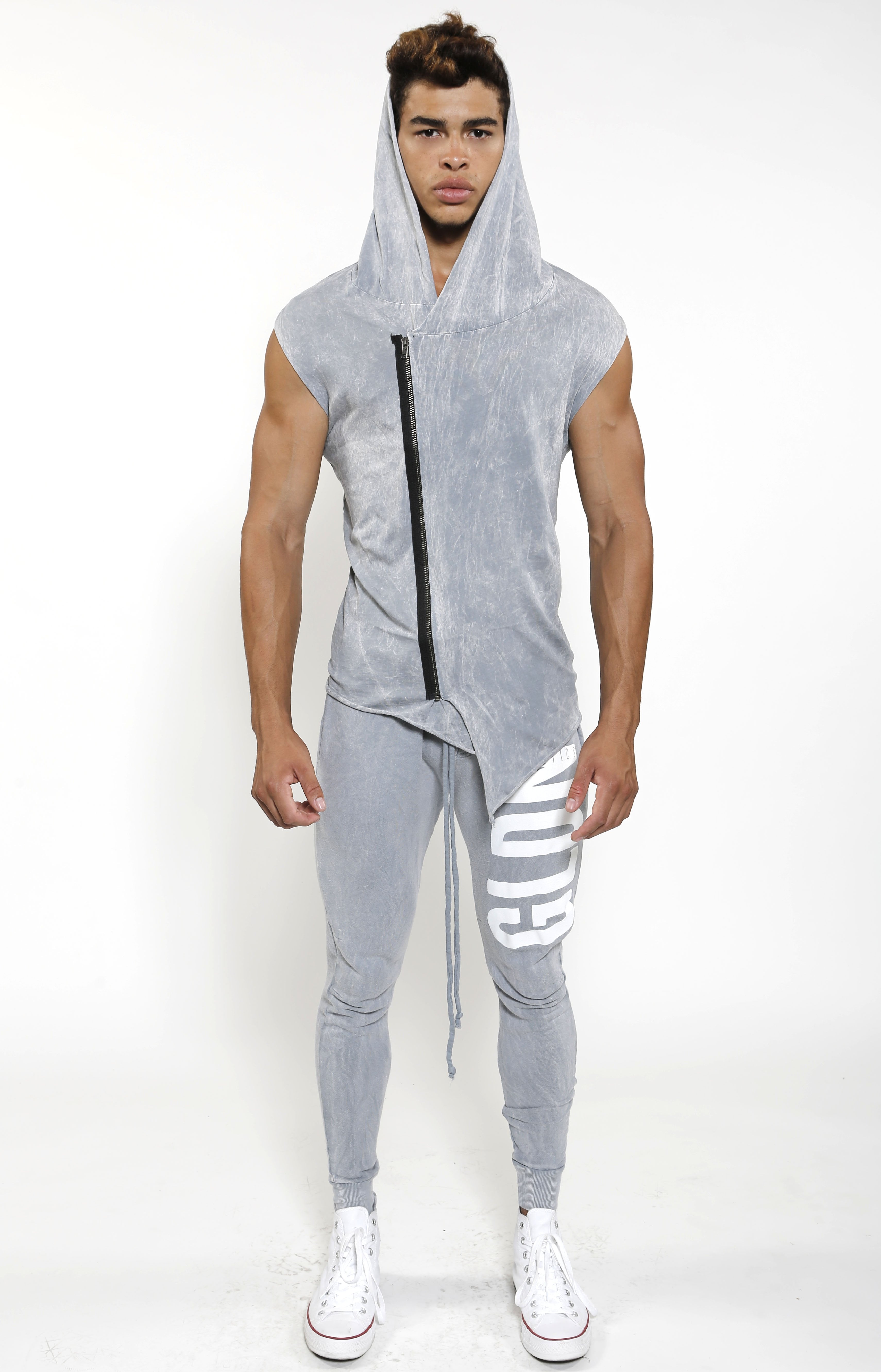 Sleeveless Assassin Hoodie - Cool Grey - Golden Aesthetics