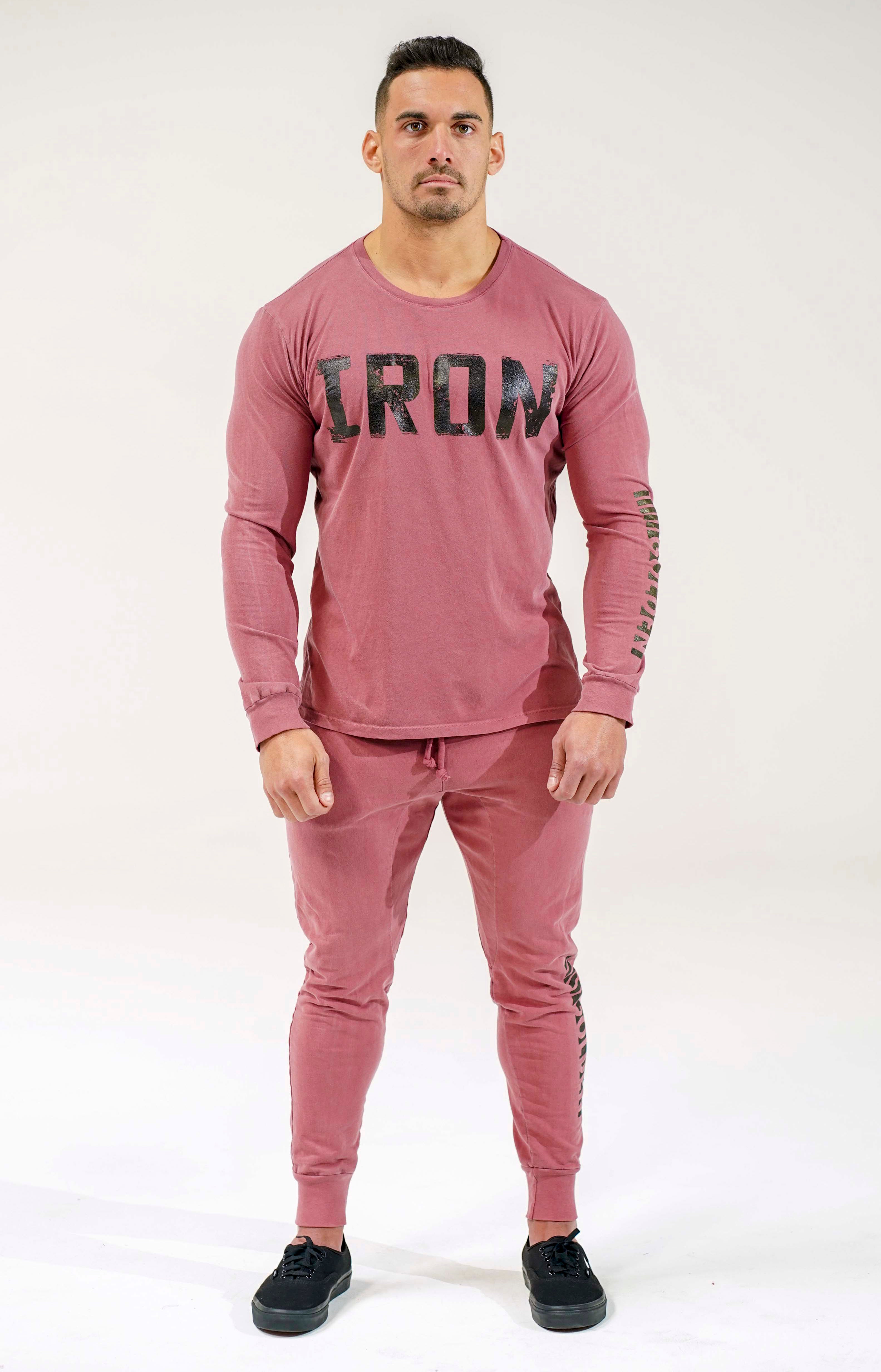 Faded Wine Crew Neck Long Sleeve