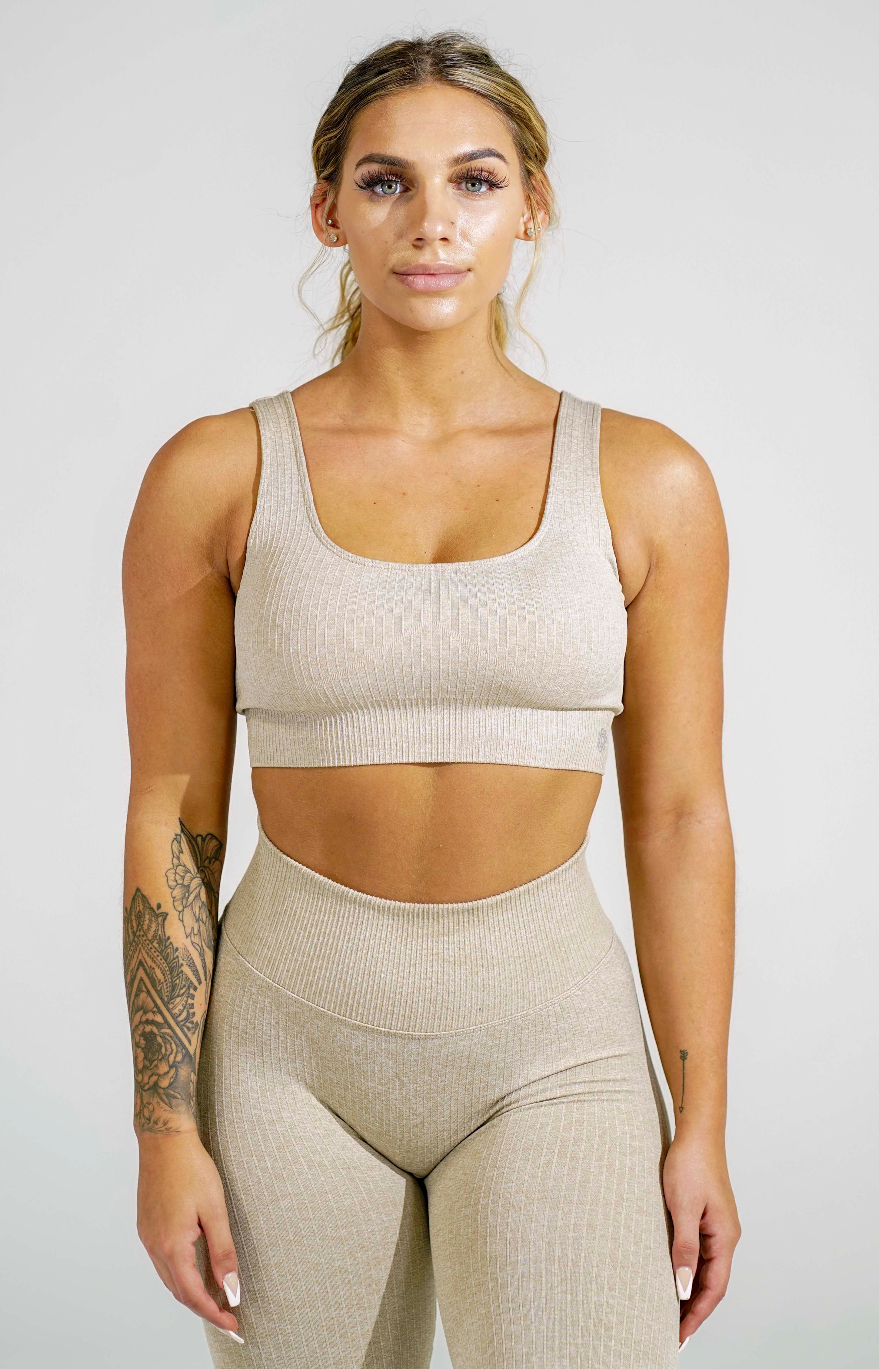 Khaki Women's Sports Bra – Golden Aesthetics