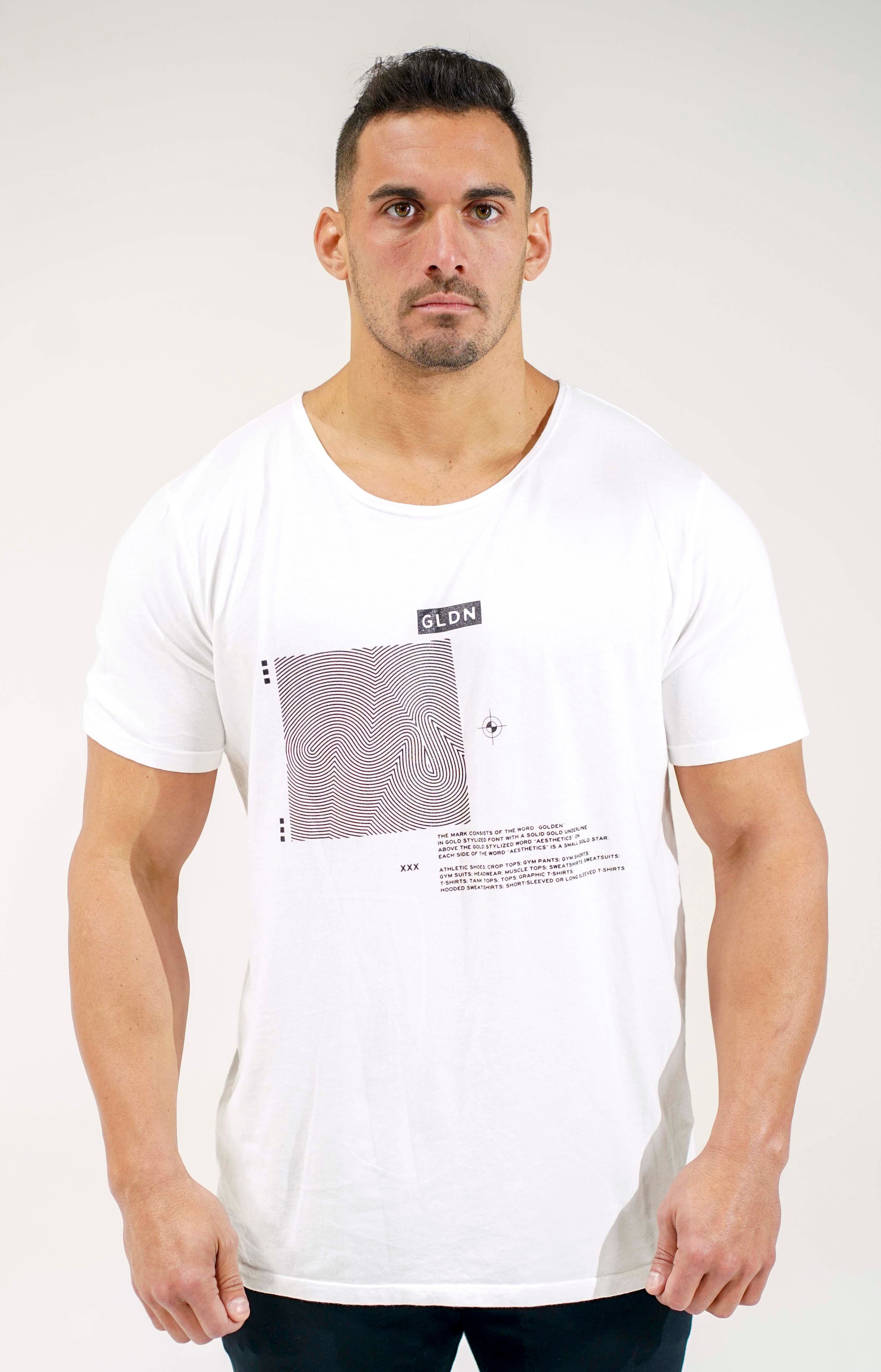 White/Black GLDN Scoop Neck T-Shirt
