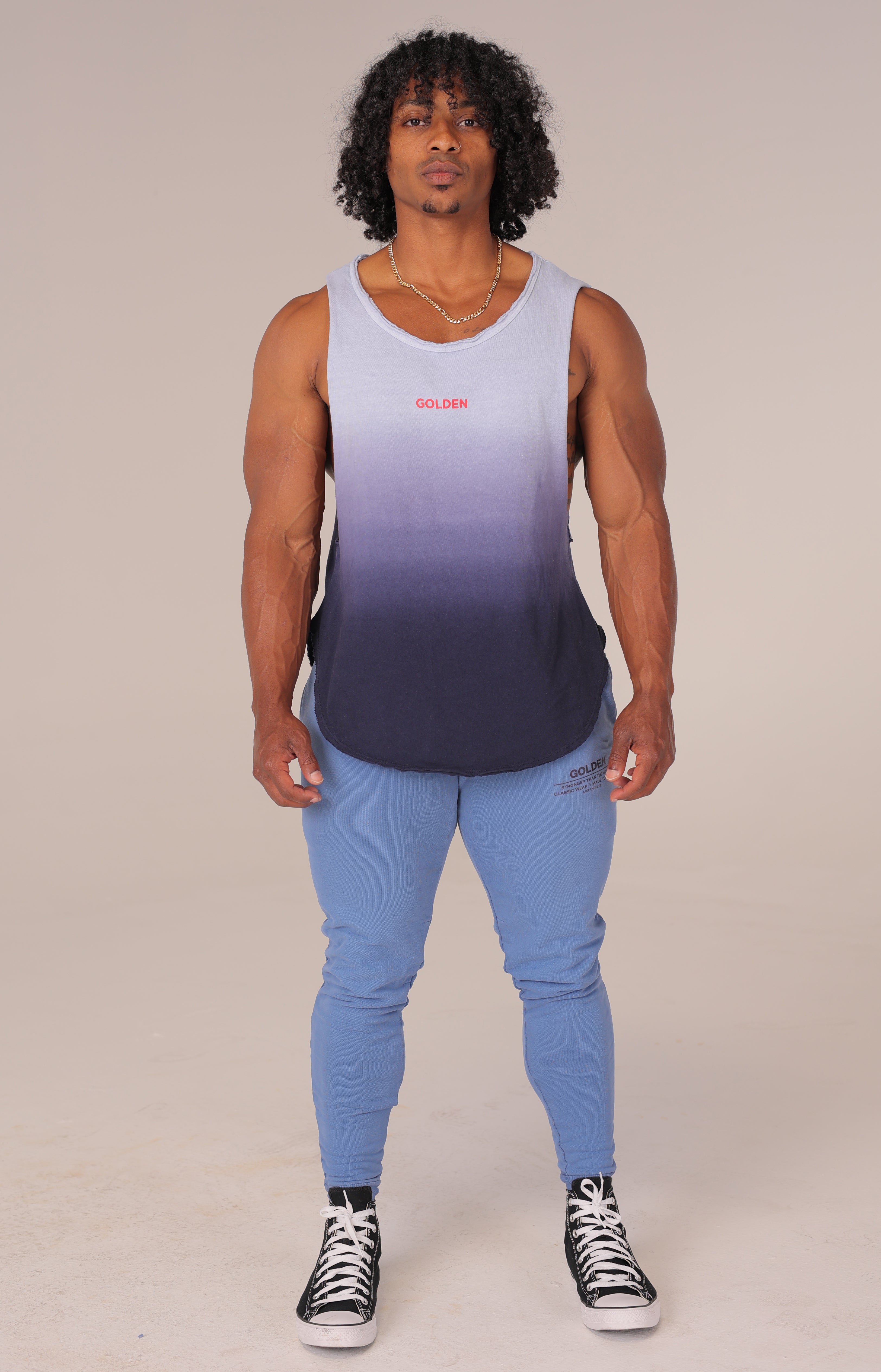 Dip Dye Navy Muscle Tank