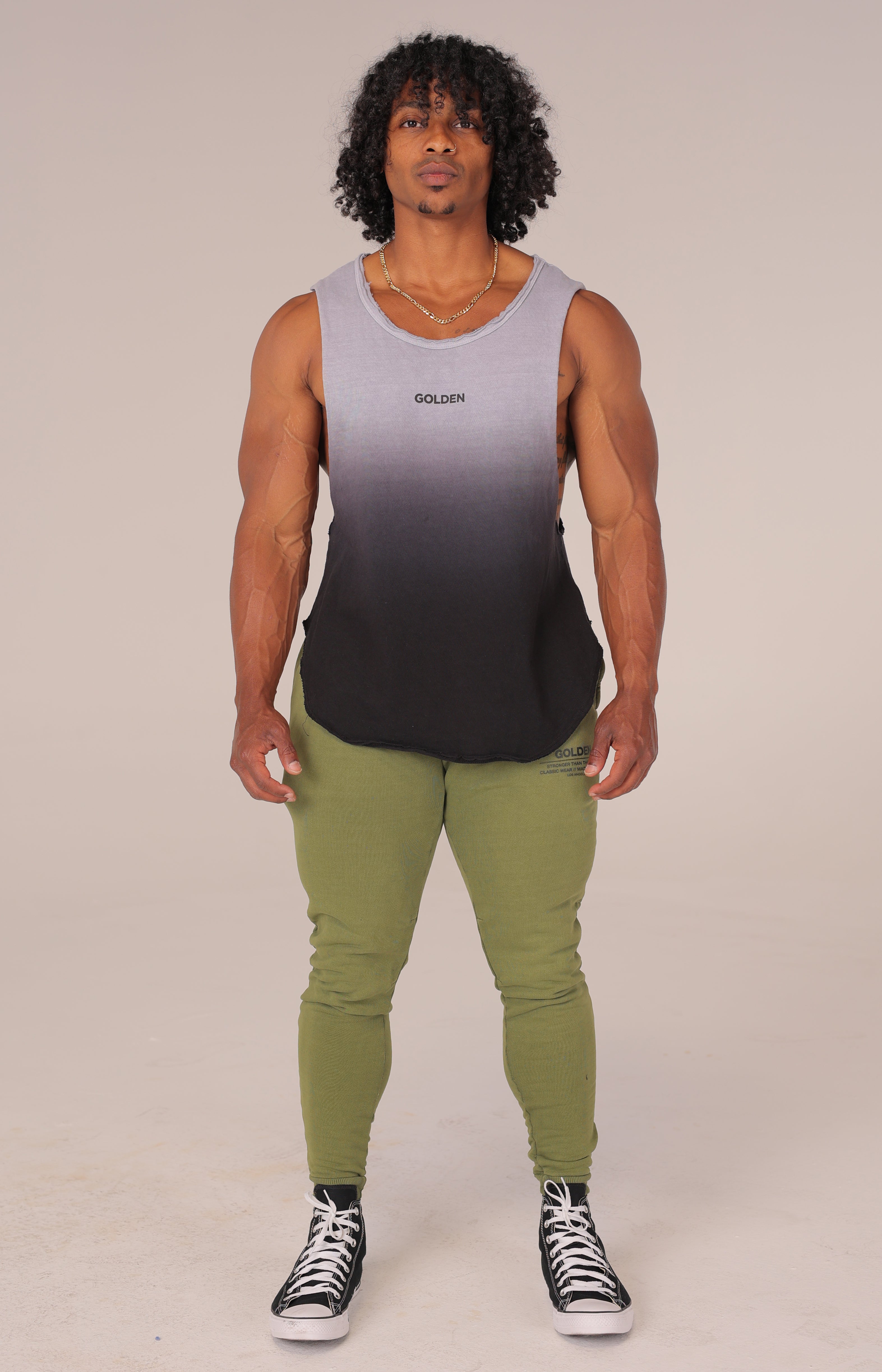 Dip Dye Black Muscle Tank